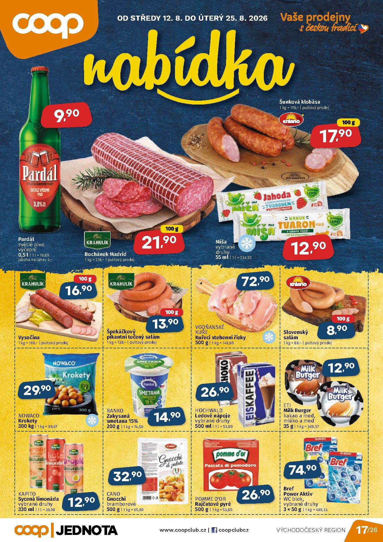 Aktuální Coop - Východní Čechy leták platný od středy 12.08.2026 do úterý 25.08.2026