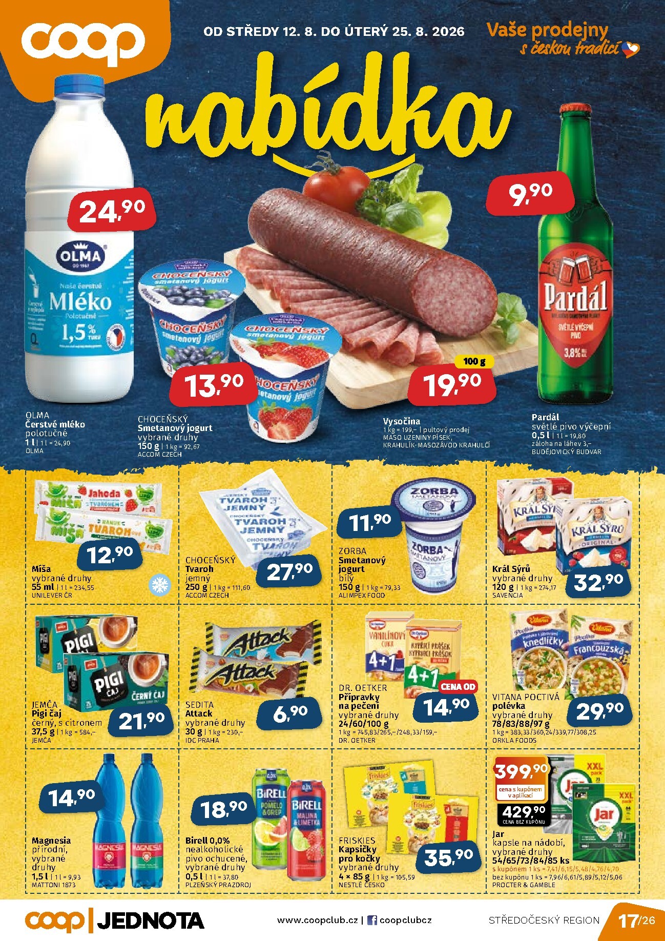 Aktuální Coop - Střední Čechy leták platný od středy 12.08.2026 do úterý 25.08.2026