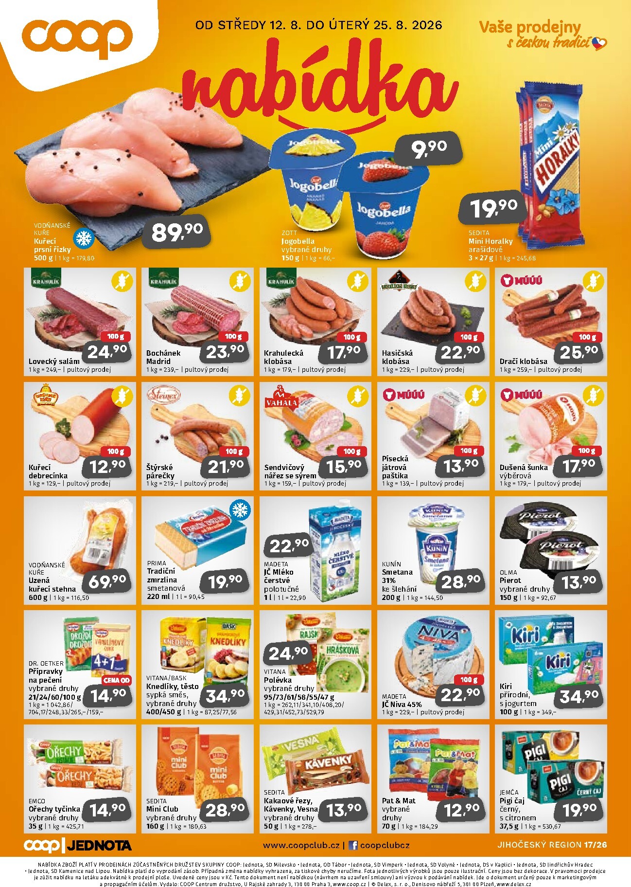 Aktuální Coop - Jižní Čechy leták platný od středy 12.08.2026 do úterý 25.08.2026