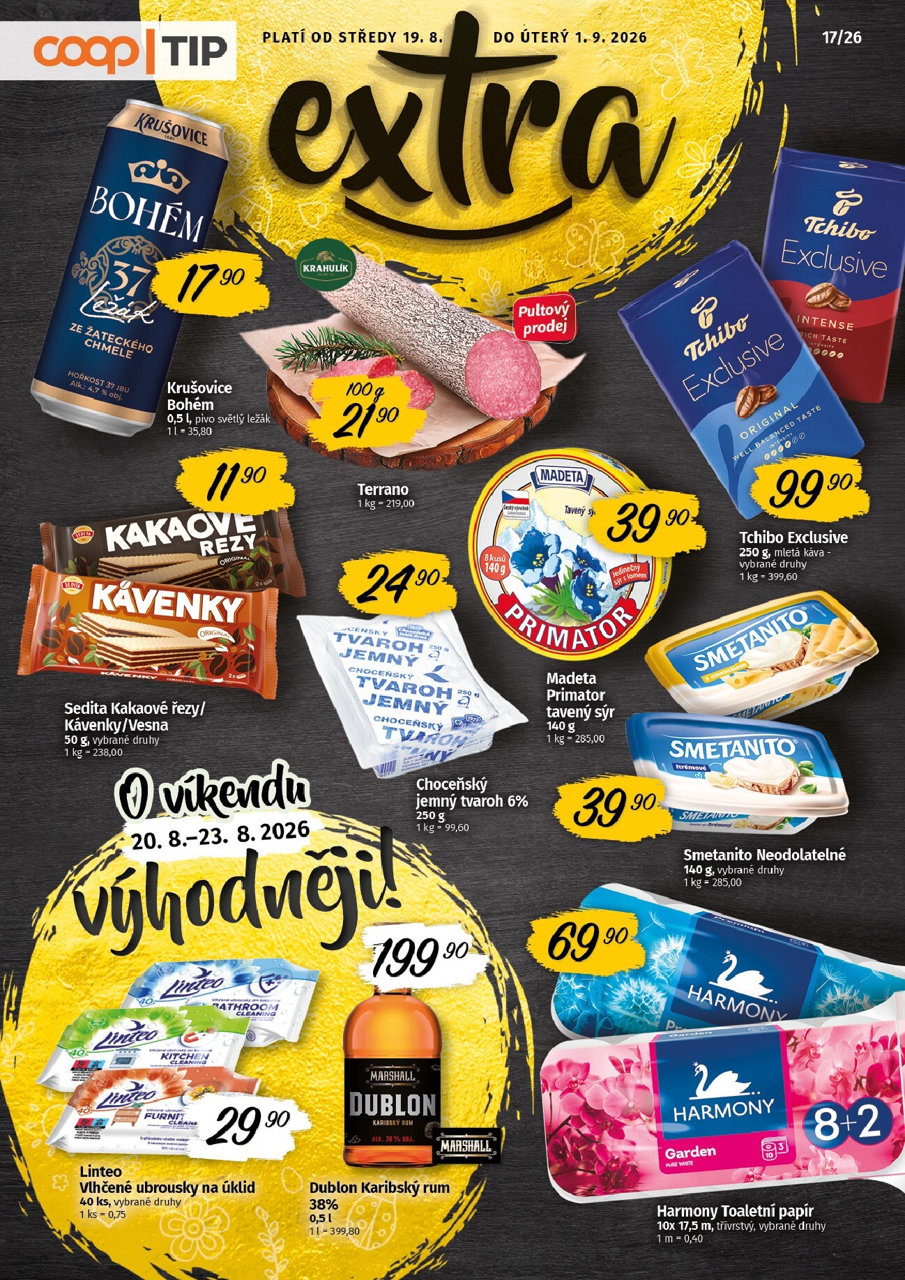 Aktuální Coop - TIP Extra leták platný od středy 19.08.2026 do úterý 01.09.2026