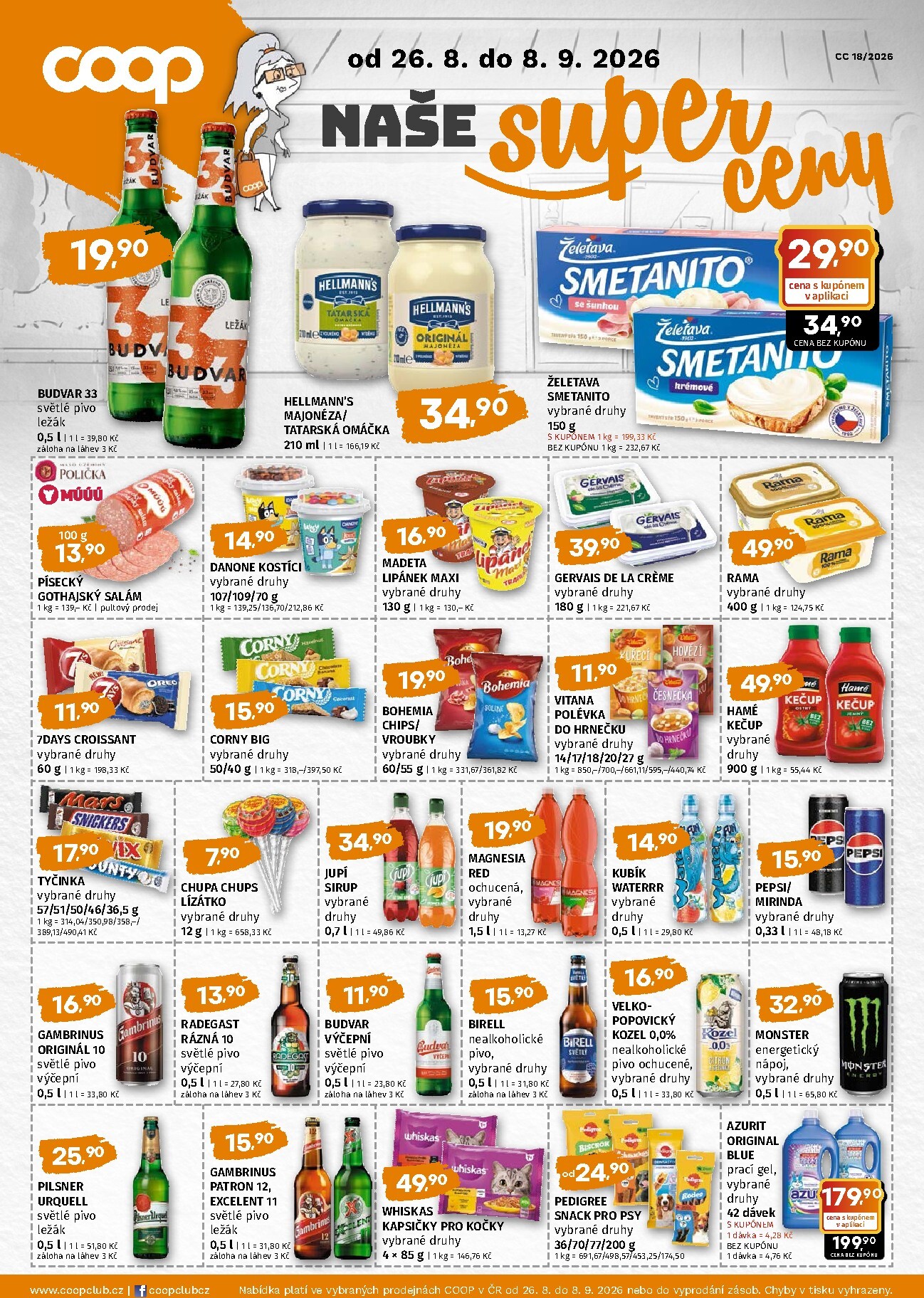 Aktuální Coop Super Ceny leták platný od středy 26.08.2026 do úterý 08.09.2026