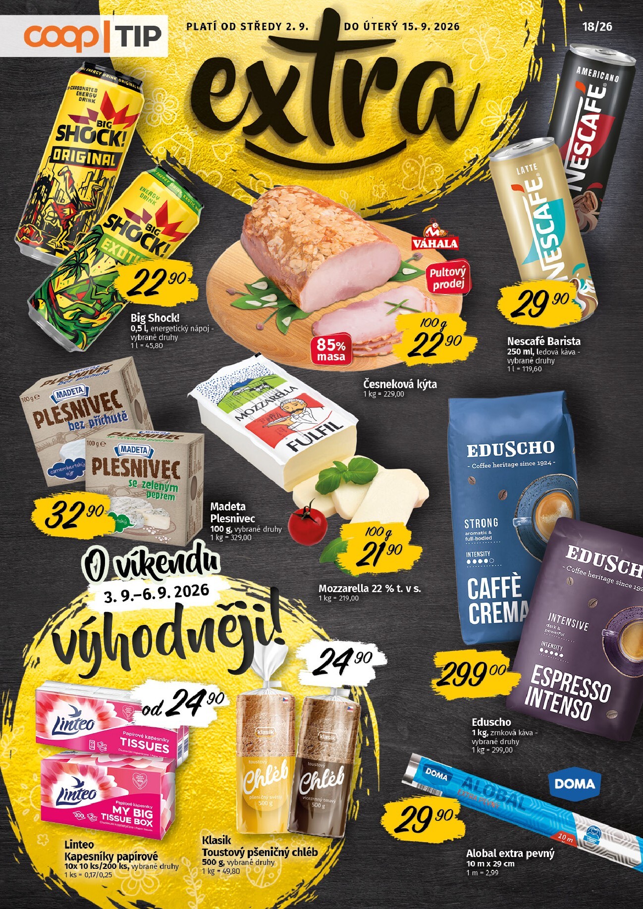 Aktuální Coop - Tip extra leták platný od středy 02.09.2026 do úterý 15.09.2026