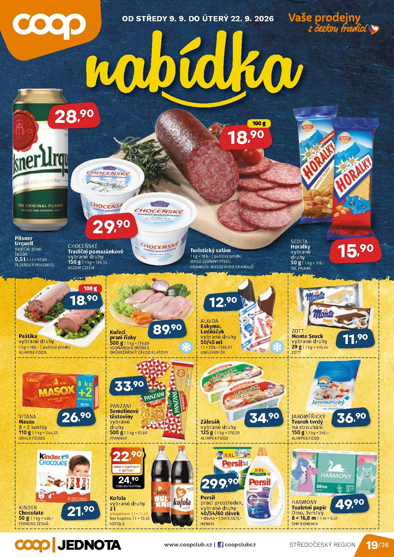 Aktuální Coop - Střední Čechy leták platný od středy 09.09.2026 do úterý 22.09.2026