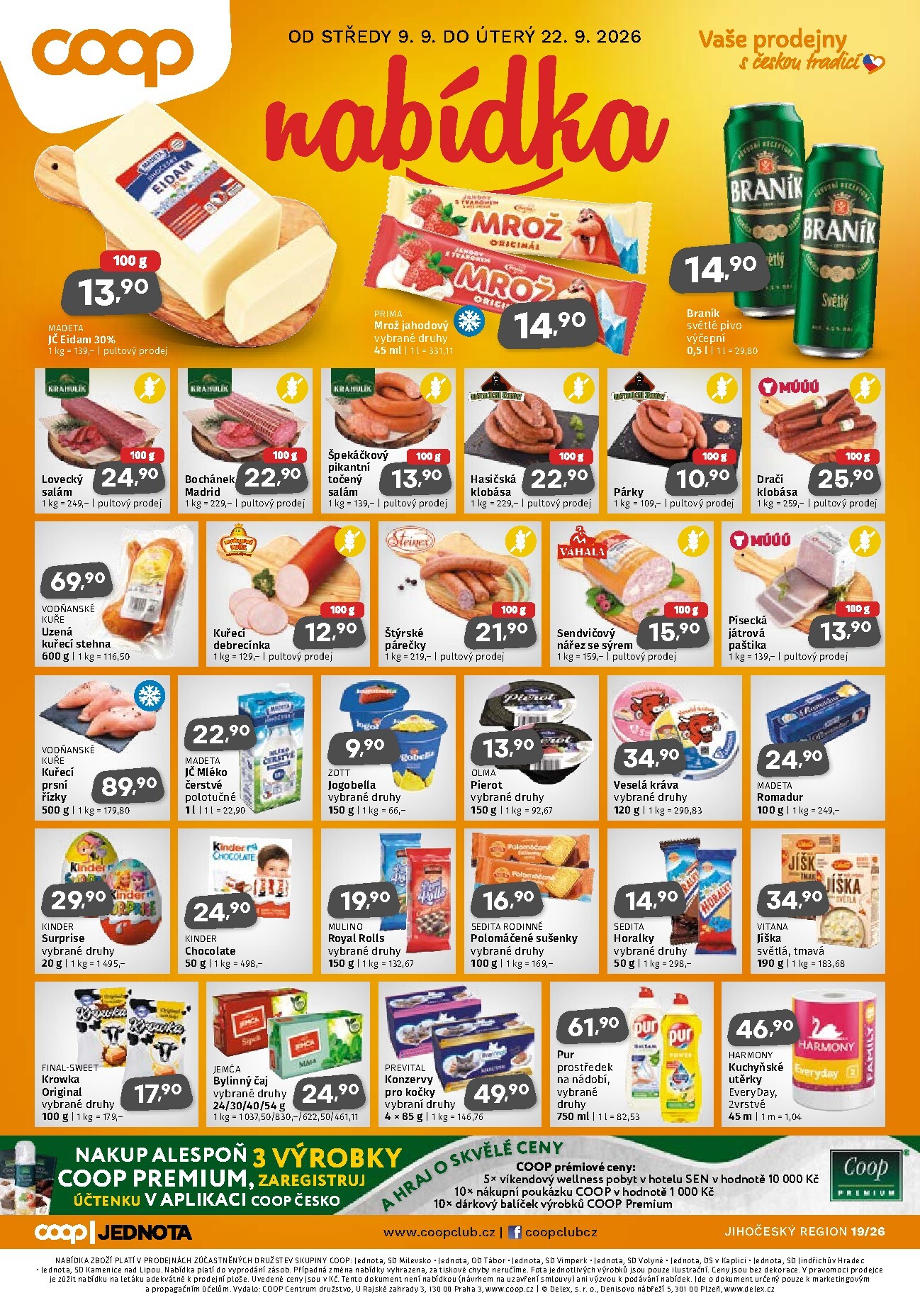 Aktuální Coop - Jižní Čechy leták platný od středy 09.09.2026 do úterý 22.09.2026
