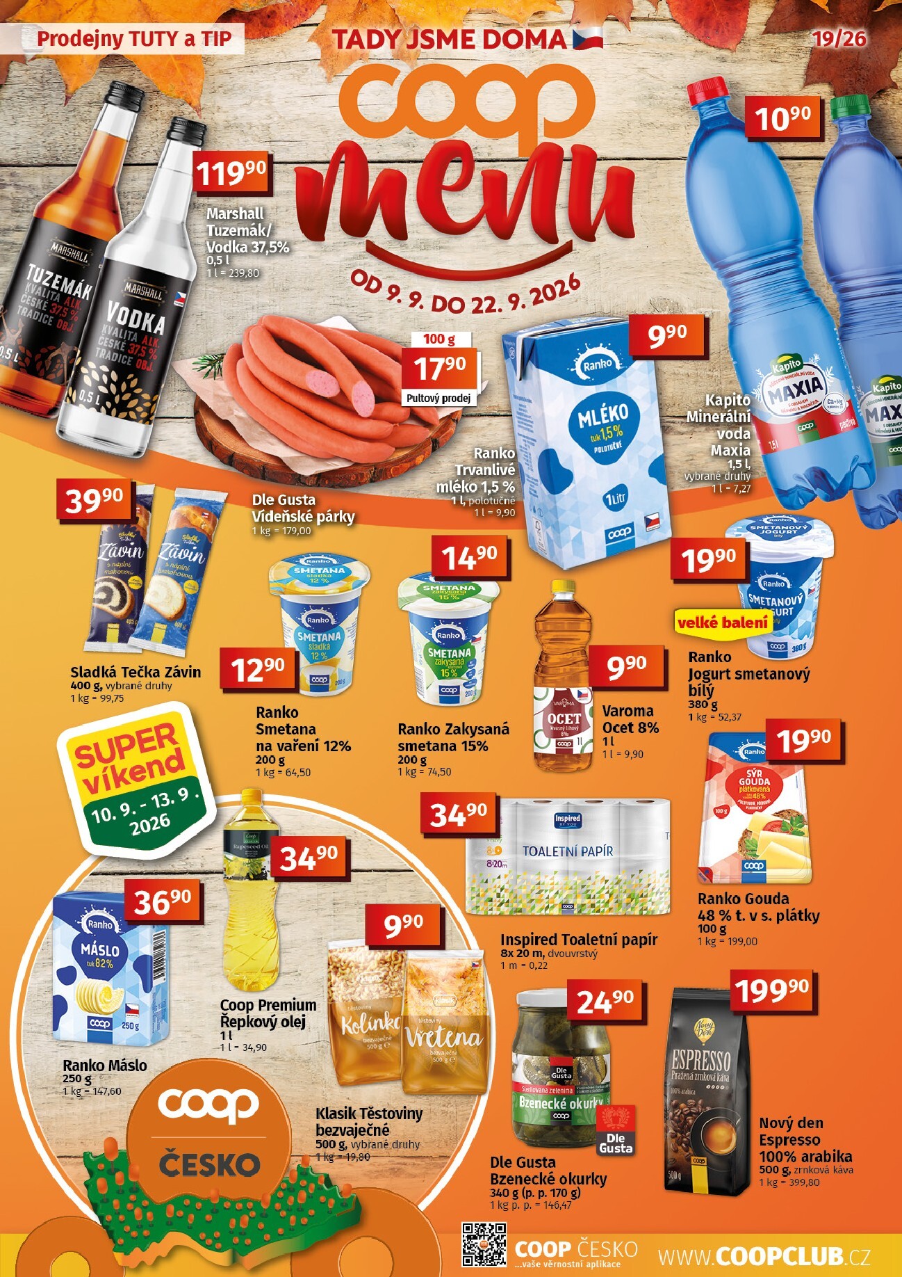 Aktuální Coop Tuty-Tip Menu leták platný od středy 09.09.2026 do úterý 22.09.2026