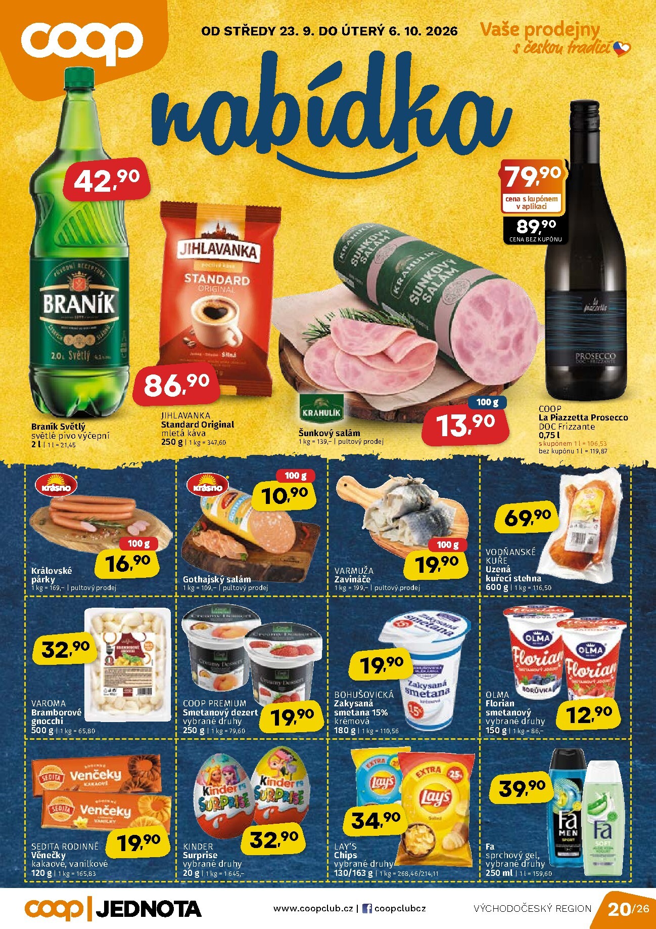Aktuální Coop - Východní Čechy leták platný od středy 23.09.2026 do úterý 06.10.2026