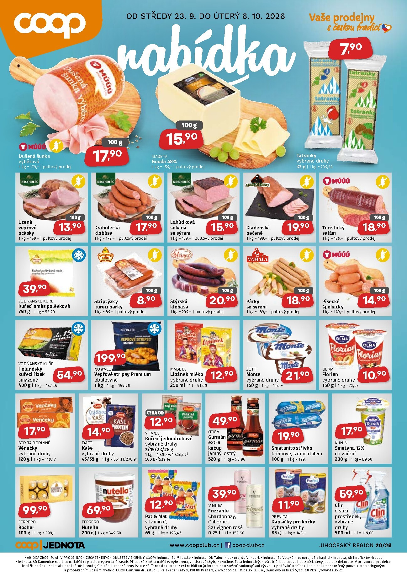 Aktuální Coop - Jižní Čechy leták platný od středy 23.09.2026 do úterý 06.10.2026
