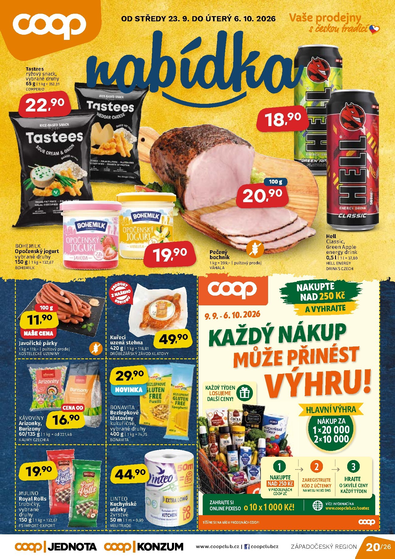 Aktuální Coop - Západní Čechy leták platný od středy 23.09.2026 do úterý 06.10.2026