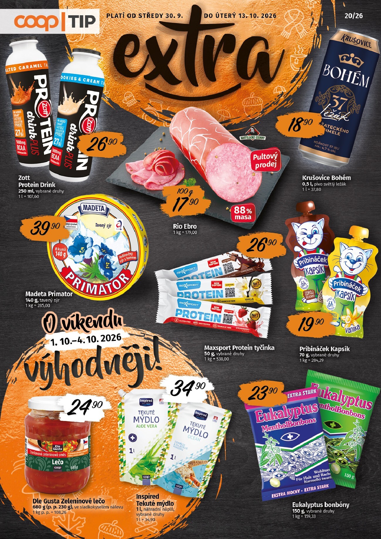 Aktuální Coop - Tip extra leták platný od středy 30.09.2026 do úterý 13.10.2026
