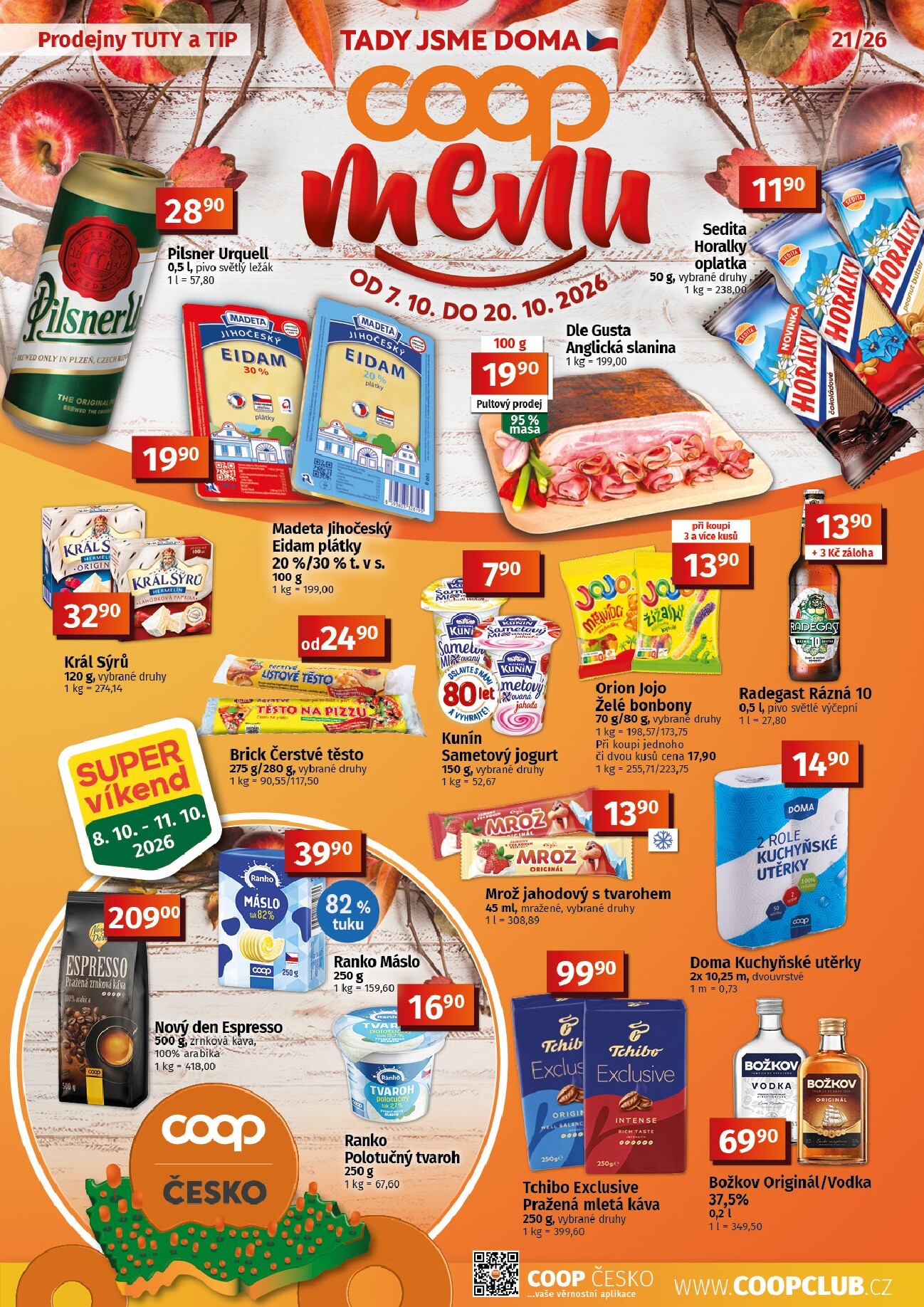 Budoucí Coop - Tuty-Tip Menu leták platný od středy 07.10.2026 do úterý 20.10.2026