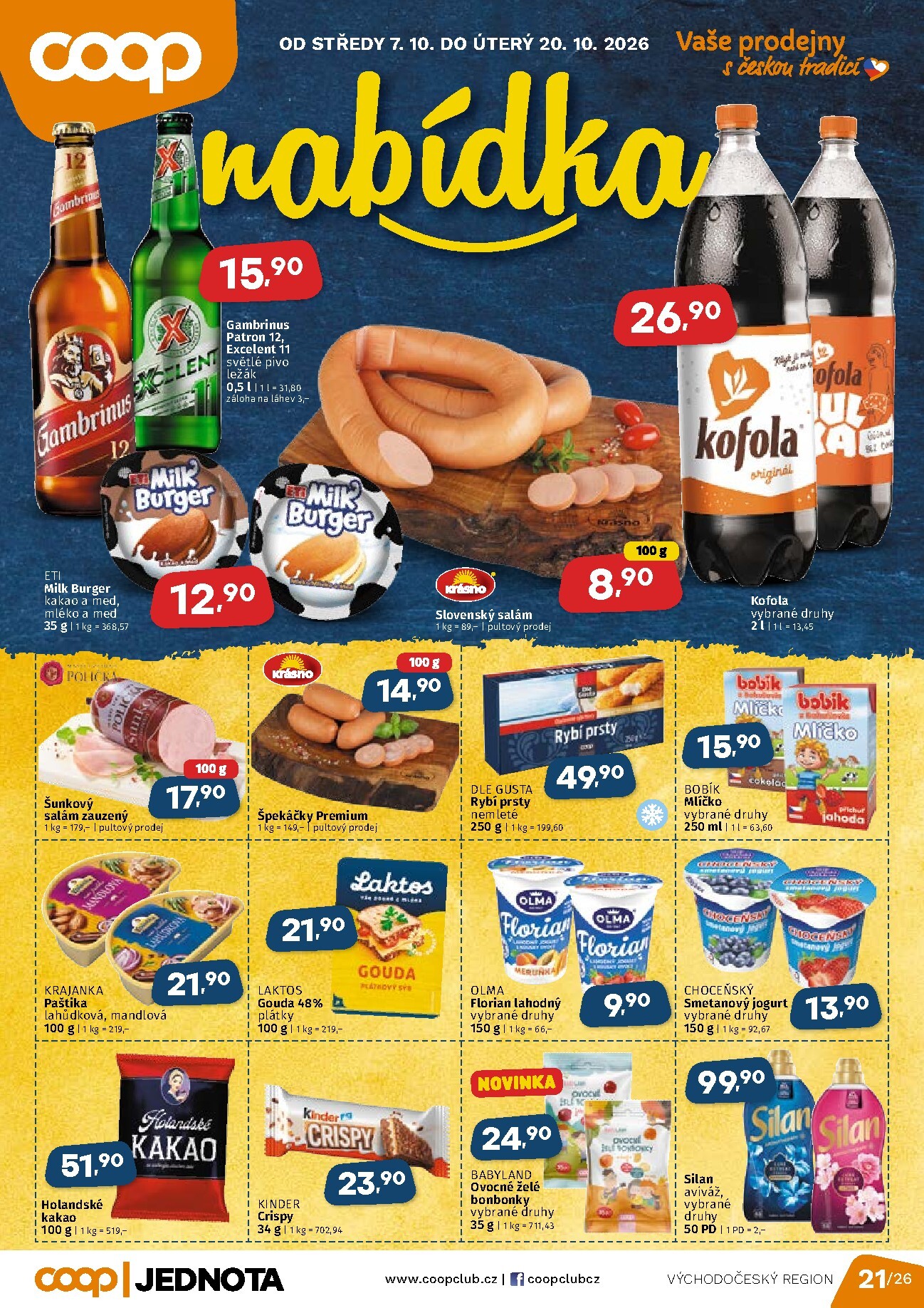 Aktuální Coop - Východní Čechy leták platný od středy 07.10.2026 do úterý 20.10.2026