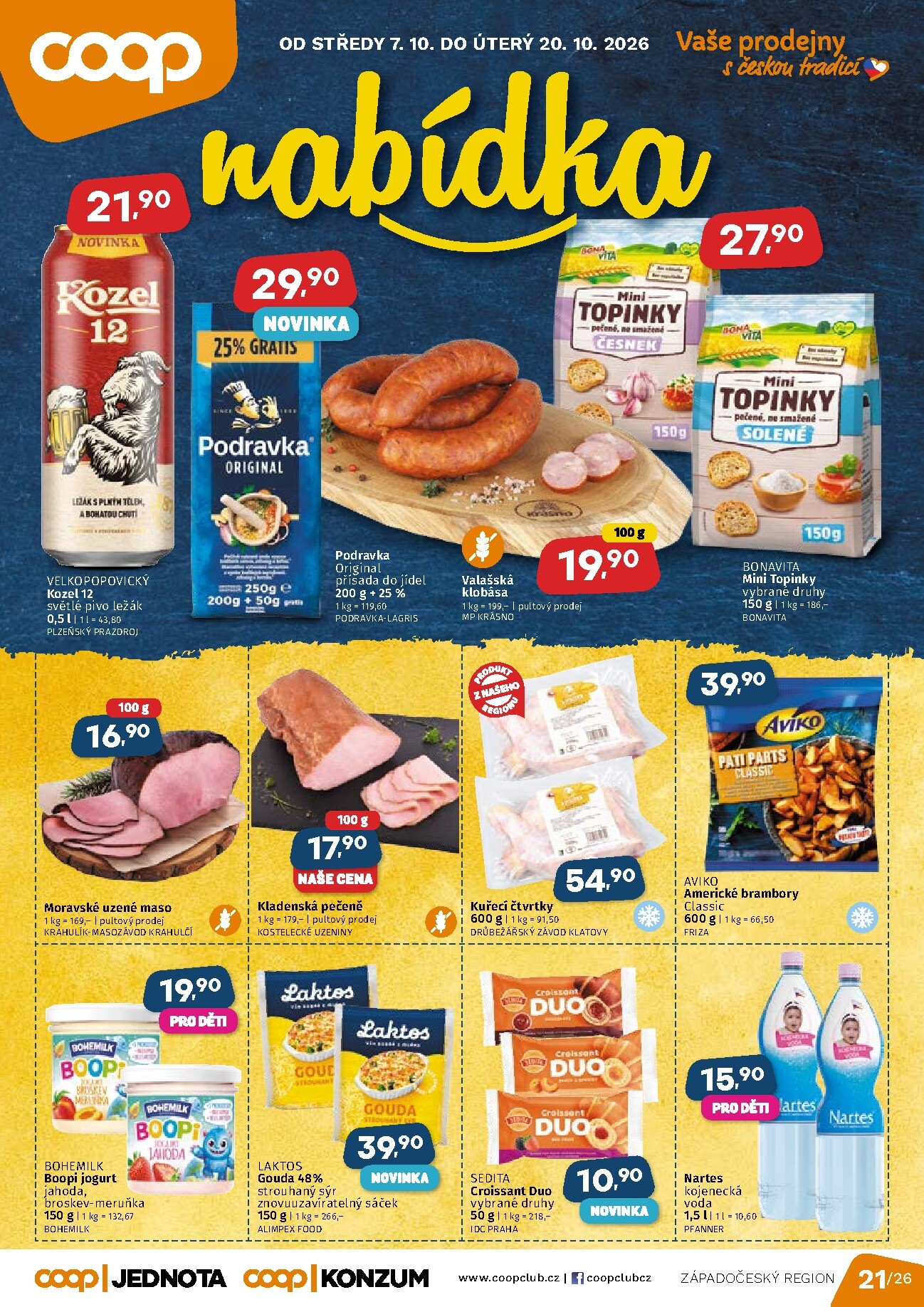 Aktuální Coop - Západní Čechy leták platný od středy 07.10.2026 do úterý 20.10.2026