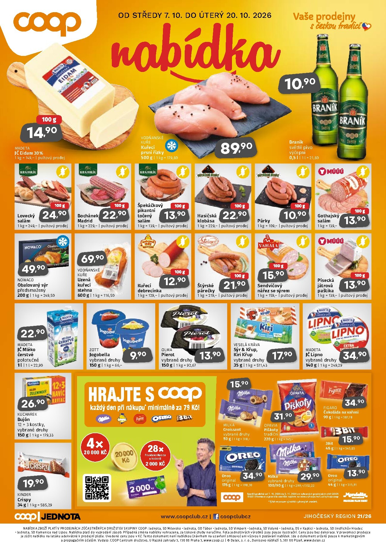 Aktuální Coop - Jižní Čechy leták platný od středy 07.10.2026 do úterý 20.10.2026