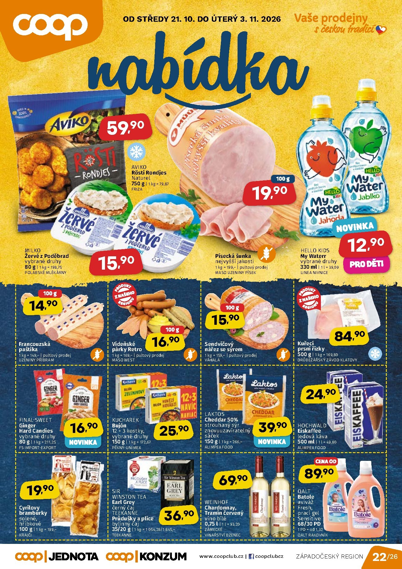 Budoucí COOP - Západní Čechy leták platný od středy 21.10.2026 do úterý 03.11.2026