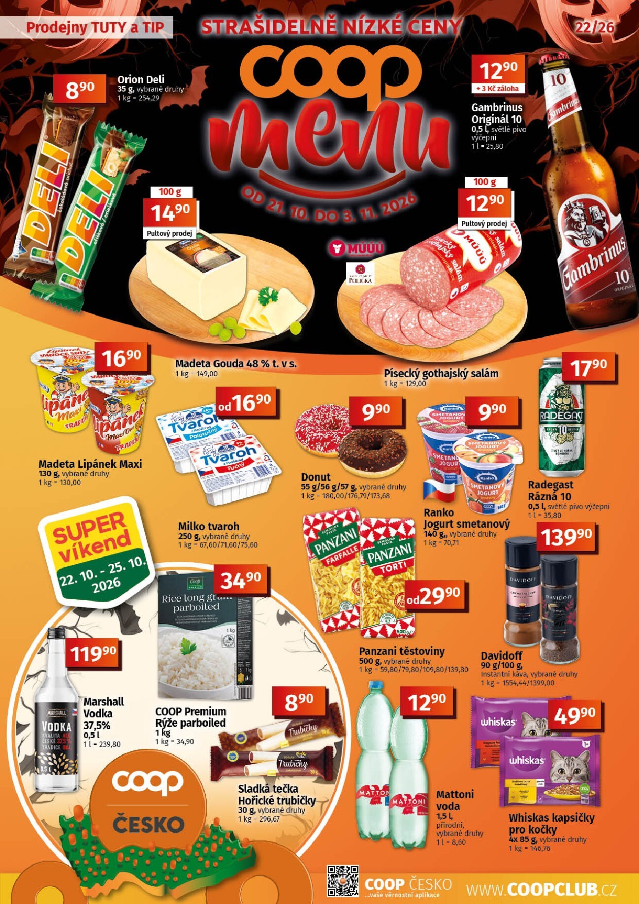 Budoucí Coop - Tuty-Tip Menu leták platný od středy 21.10.2026 do úterý 03.11.2026