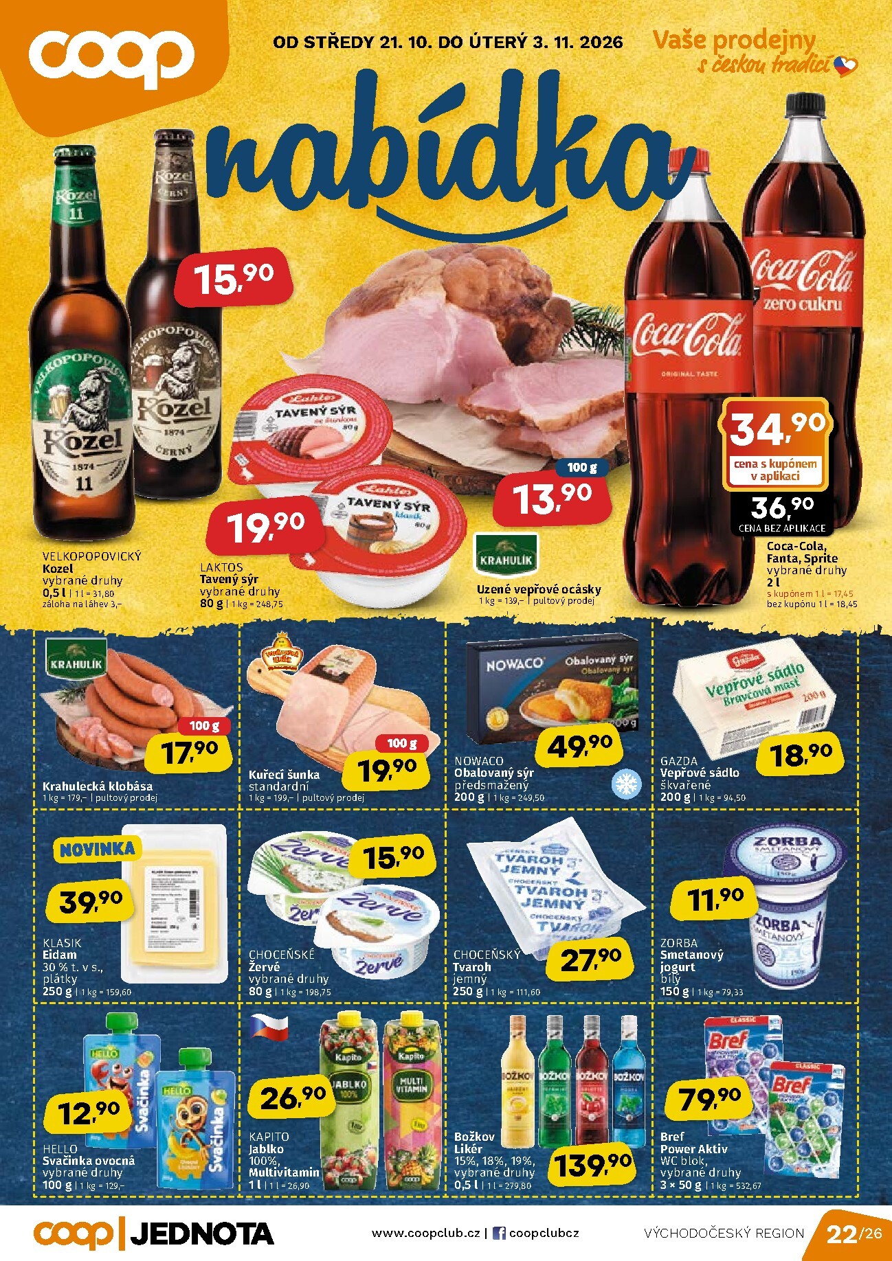 Budoucí Coop - Východní Čechy leták platný od středy 21.10.2026 do úterý 03.11.2026