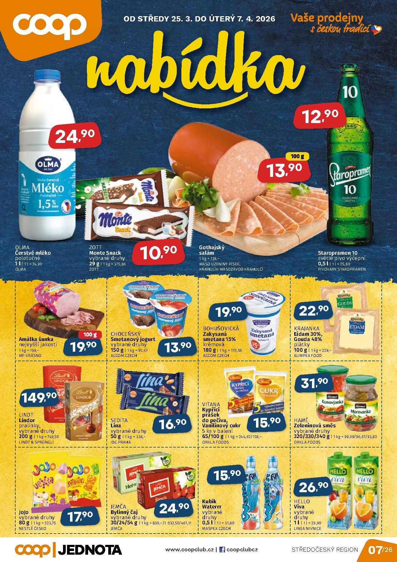 Coop - Střední Čechy leták platný od středy 25.03.2026 do úterý 07.04.2026