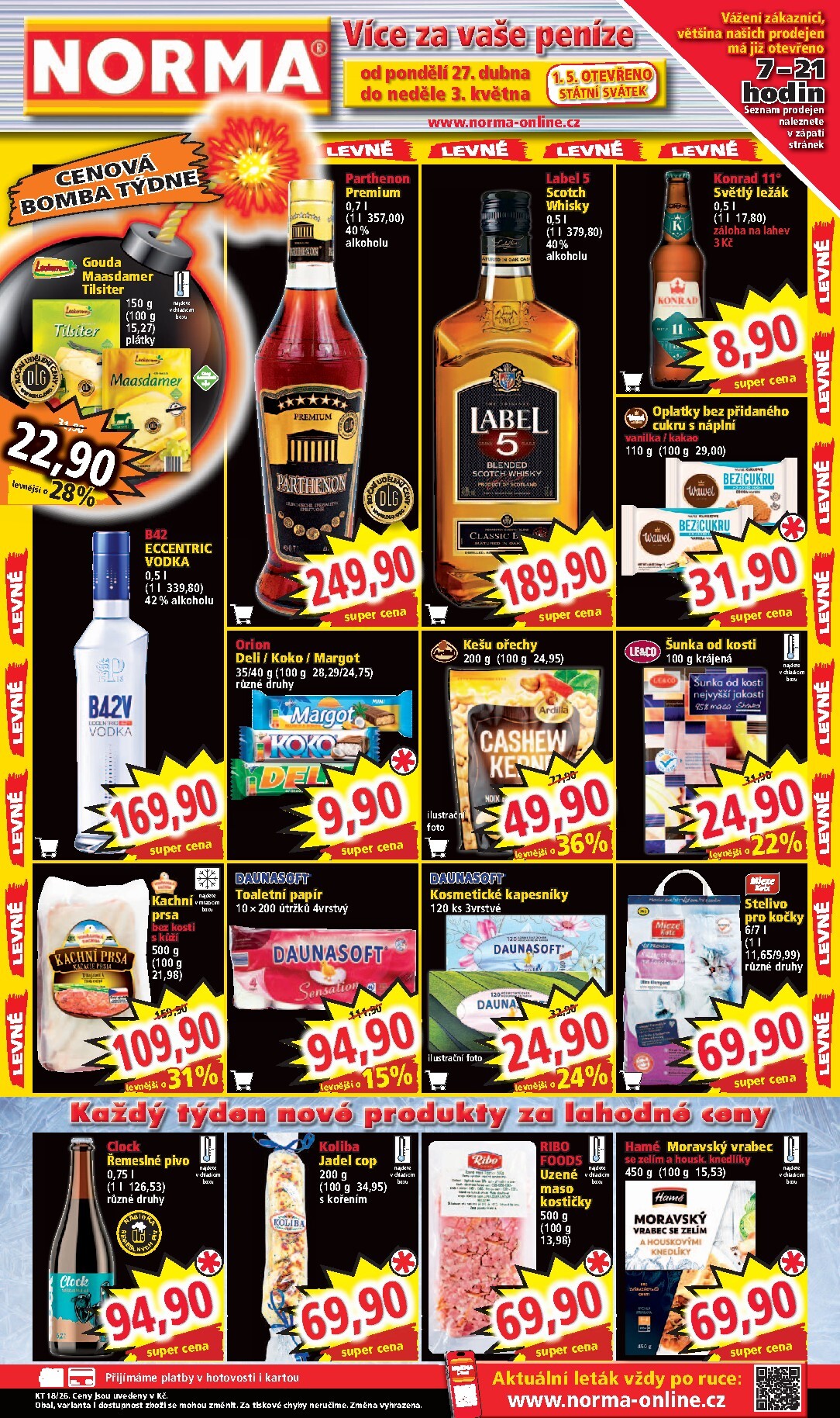 Norma leták na příští týden od pondělí 27.04.2026 do neděle 03.05.2026