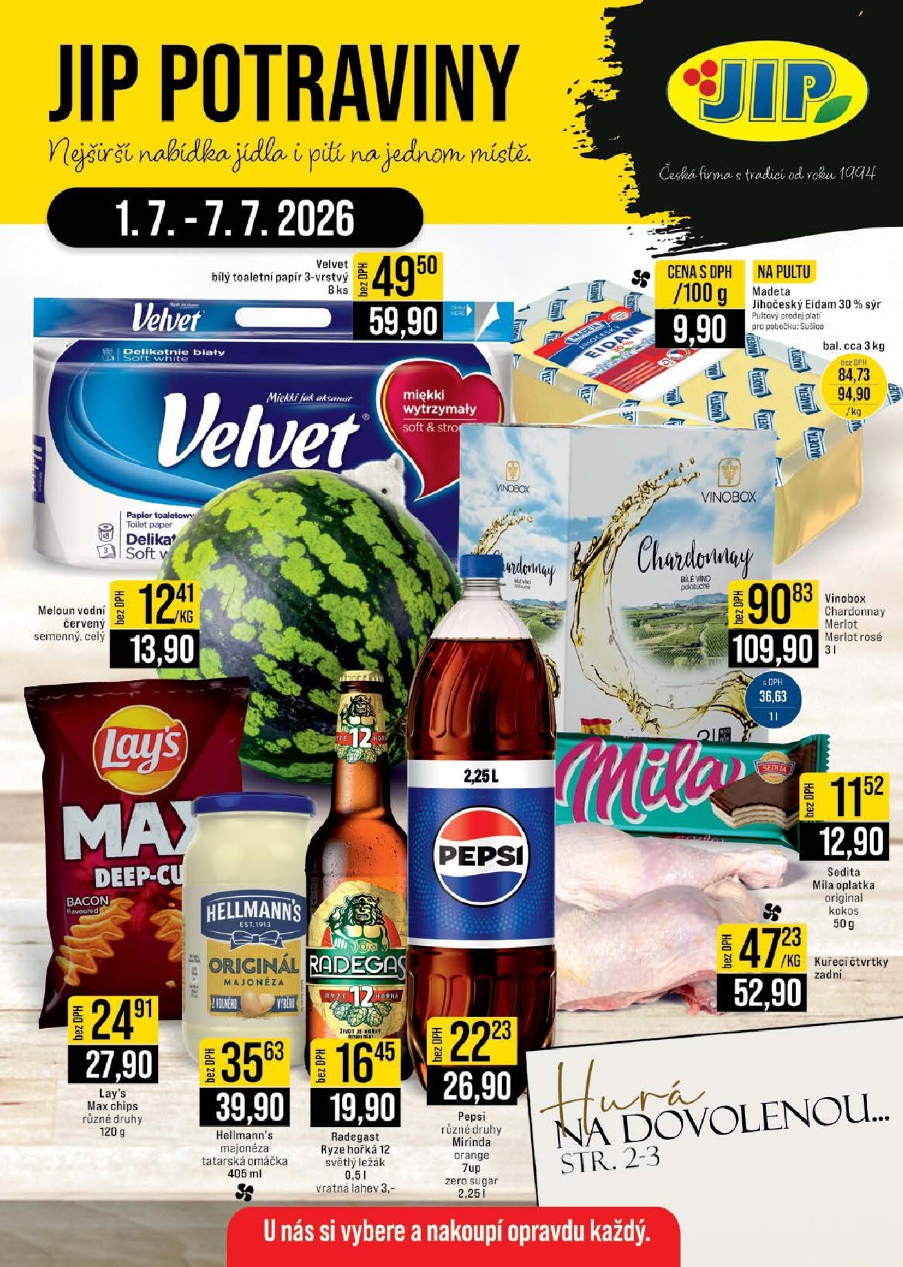 Budoucí JIP - České Budějovice, Most, Svoboda nad Úpou, Náchod, Sušice leták platný od středy 01.07.2026 do úterý 07.07.2026