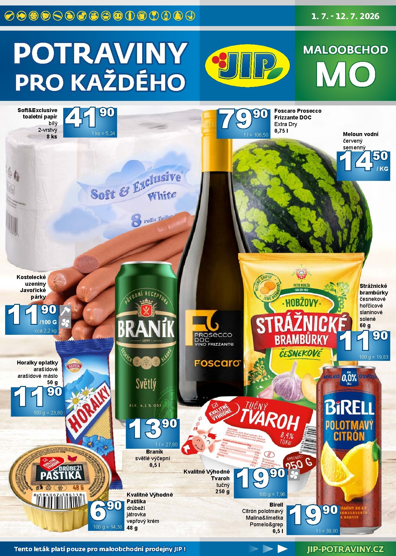Budoucí JIP - Maloobchod leták platný od středy 01.07.2026 do neděle 12.07.2026
