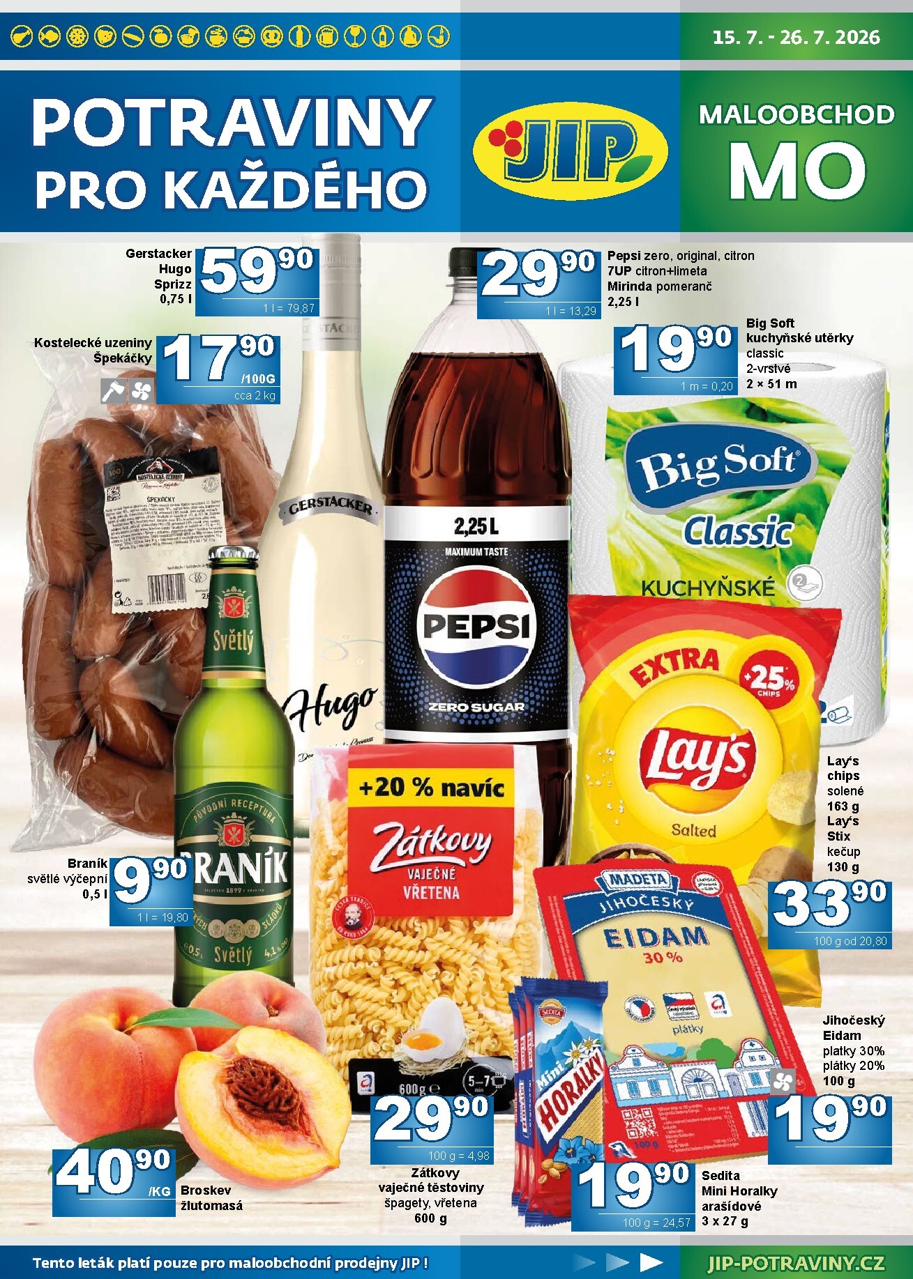 Budoucí JIP - Maloobchod leták platný od středy 15.07.2026 do neděle 26.07.2026