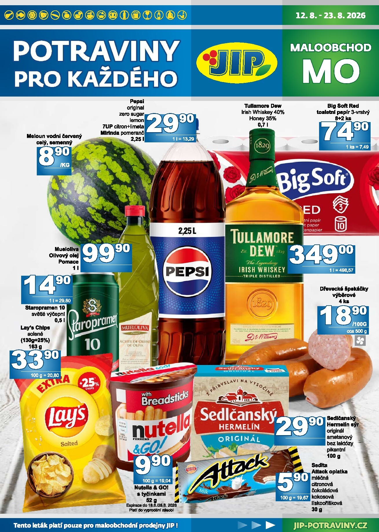 Budoucí JIP Maloobchod leták platný od středy 12.08.2026 do neděle 23.08.2026