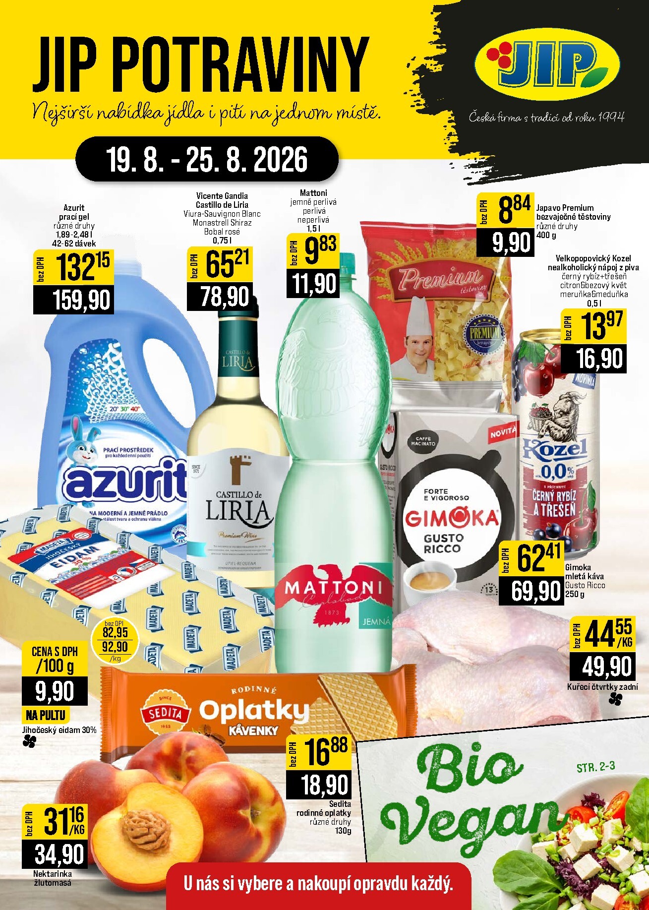 Budoucí JIP - České Budějovice, Most, Svoboda nad Úpou, Náchod, Sušice leták platný od středy 19.08.2026 do úterý 25.08.2026