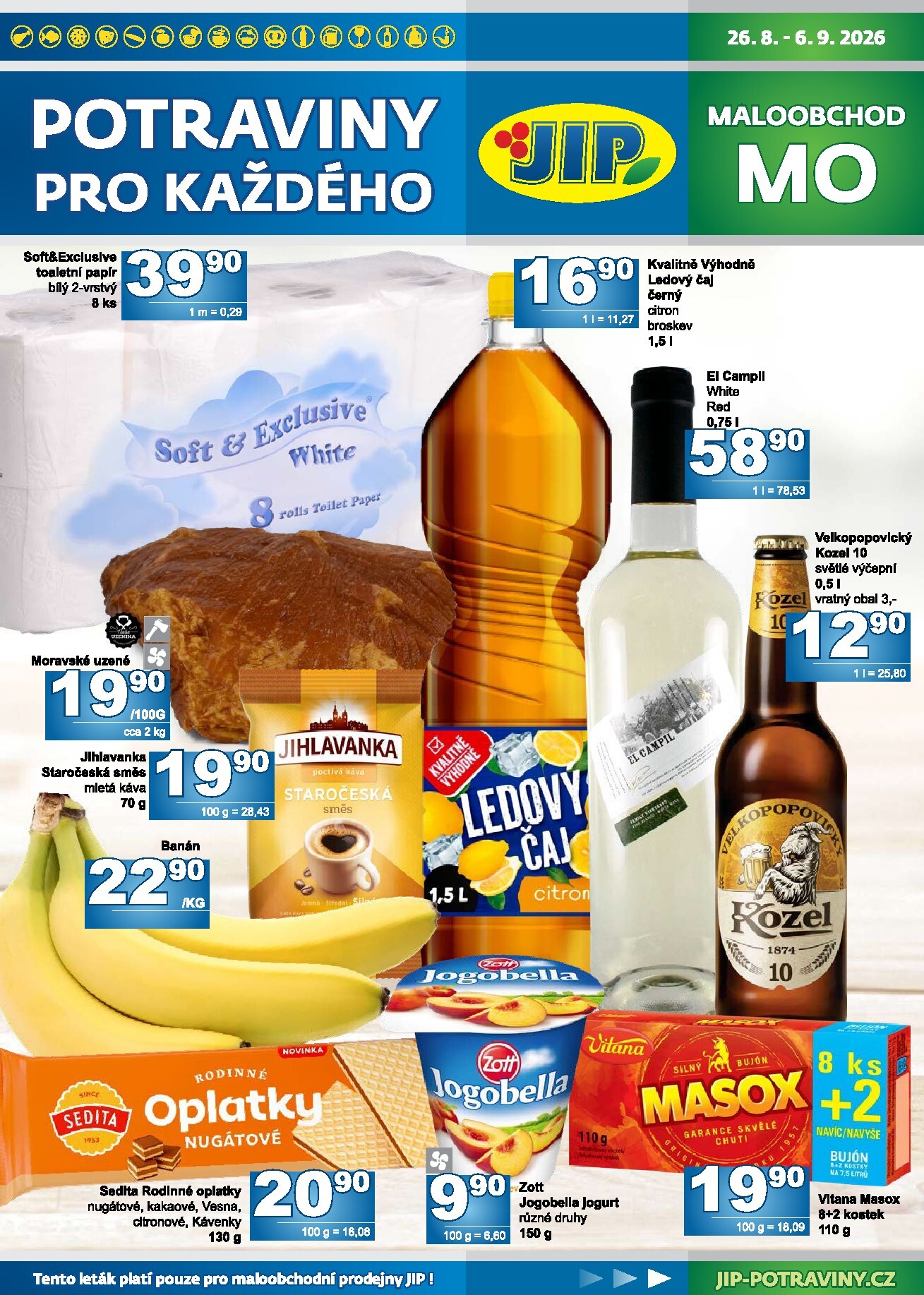 Budoucí JIP - Maloobchod leták platný od středy 26.08.2026 do neděle 06.09.2026