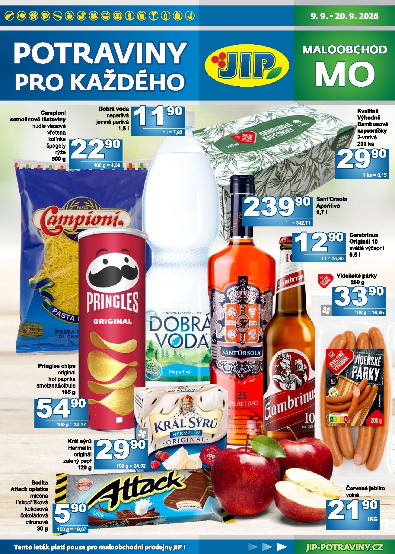 Budoucí JIP - Maloobchod leták platný od středy 09.09.2026 do neděle 20.09.2026