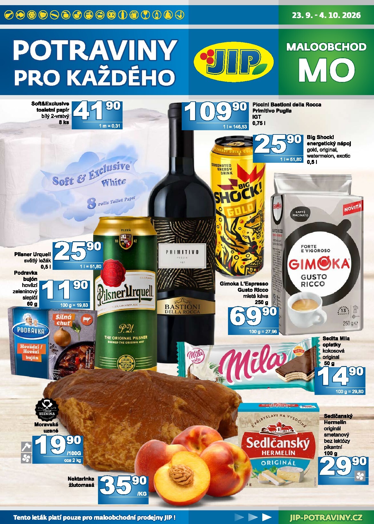 JIP - Maloobchod leták na příští týden od středy 23.09.2026 do neděle 04.10.2026