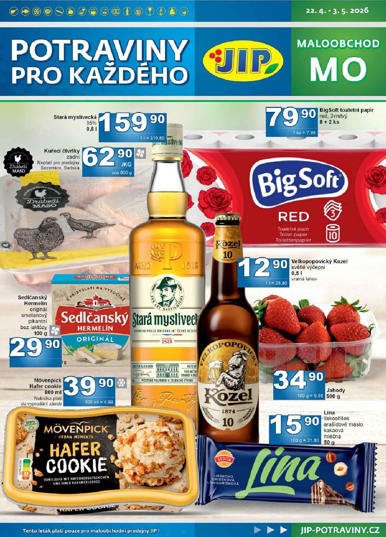 JIP - Maloobchod leták na příští týden od středy 22.04.2026 do neděle 03.05.2026