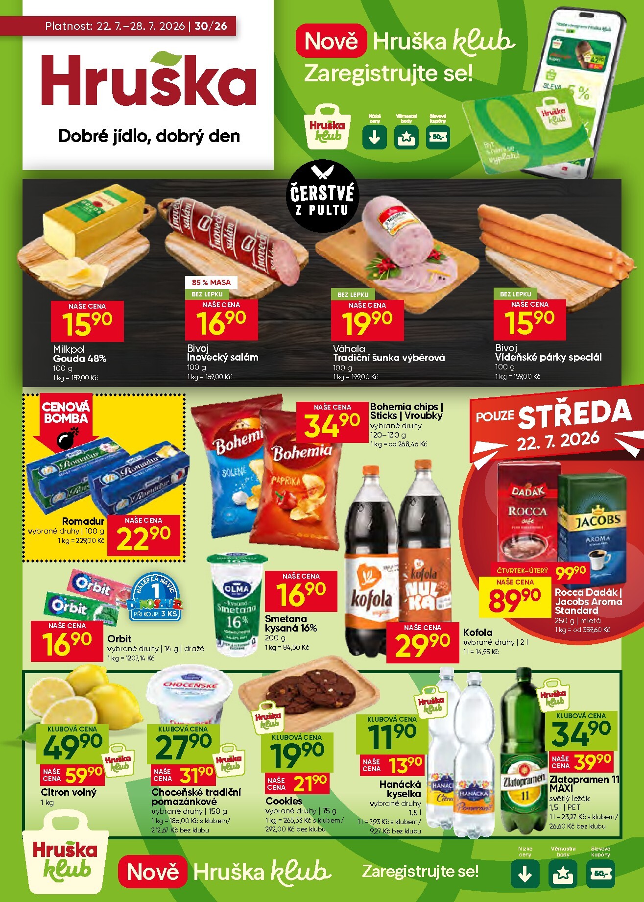 Aktuální Hruška leták platný od středy 22.07.2026 do úterý 28.07.2026