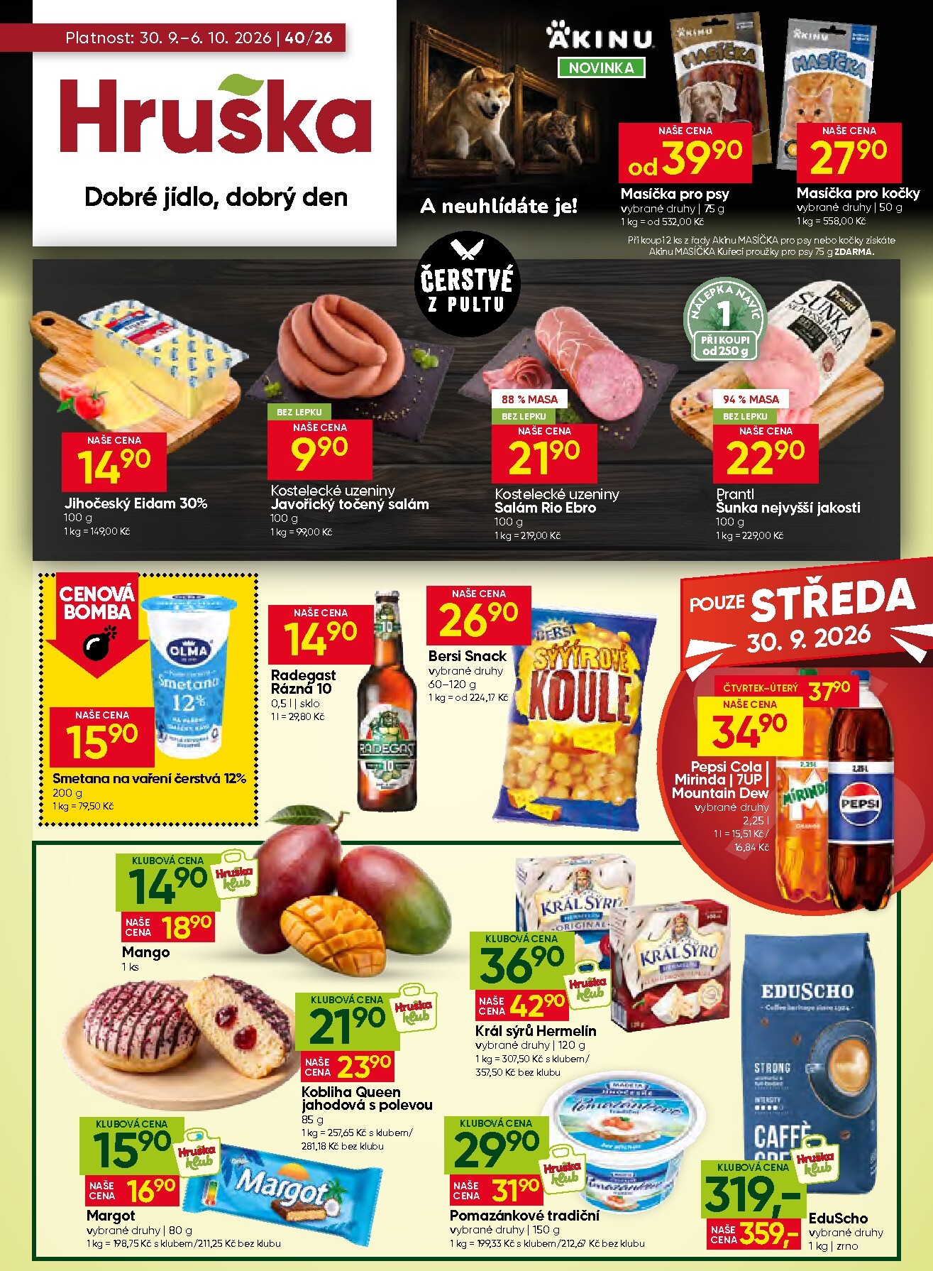 Aktuální Hruška leták platný od středy 30.09.2026 do úterý 06.10.2026