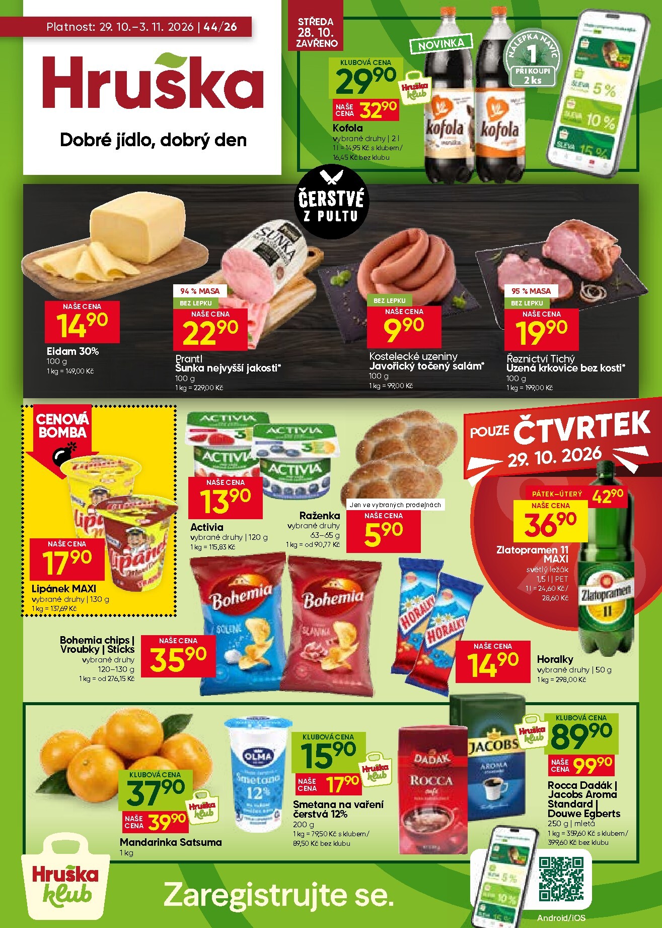 Budoucí Hruška leták platný od čtvrtka 29.10.2026 do úterý 03.11.2026