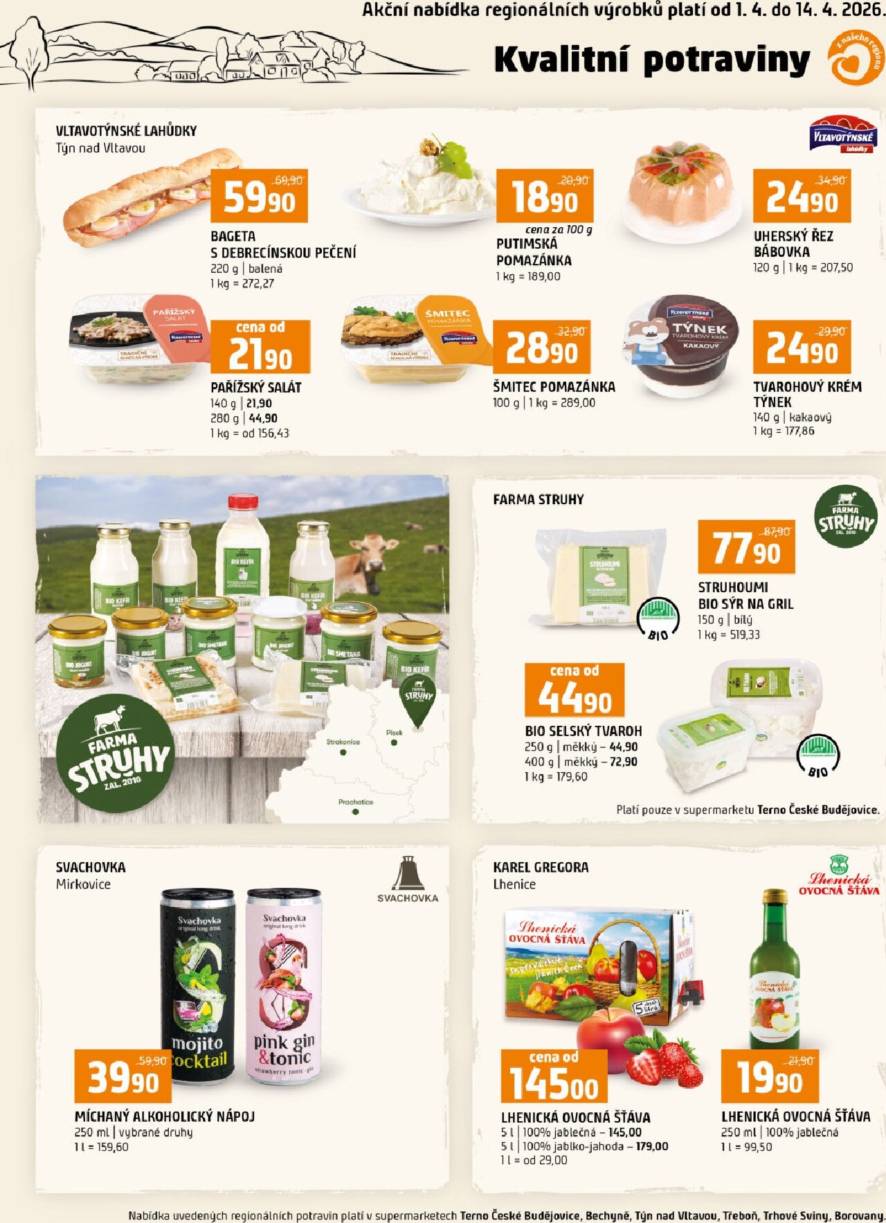 Terno - Kvalitní potraviny leták platný od středy 01.04.2026 do úterý 14.04.2026