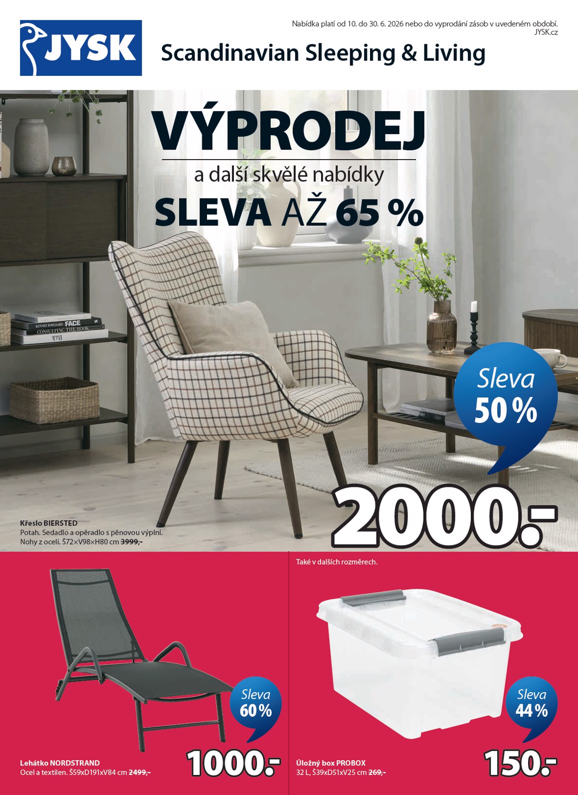 Aktuální JYSK leták platný od středy 10.06.2026 do úterý 30.06.2026