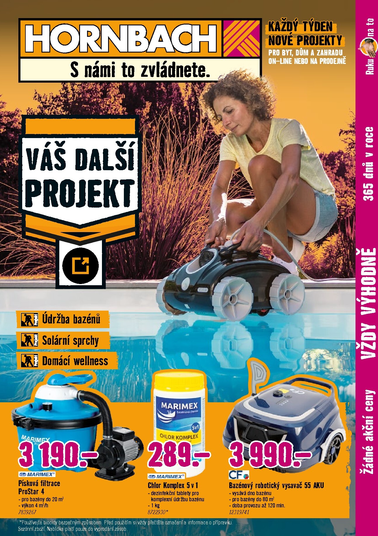 Aktuální Hornbach - Bazénová chemie leták platný od středy 01.07.2026 do pátku 31.07.2026