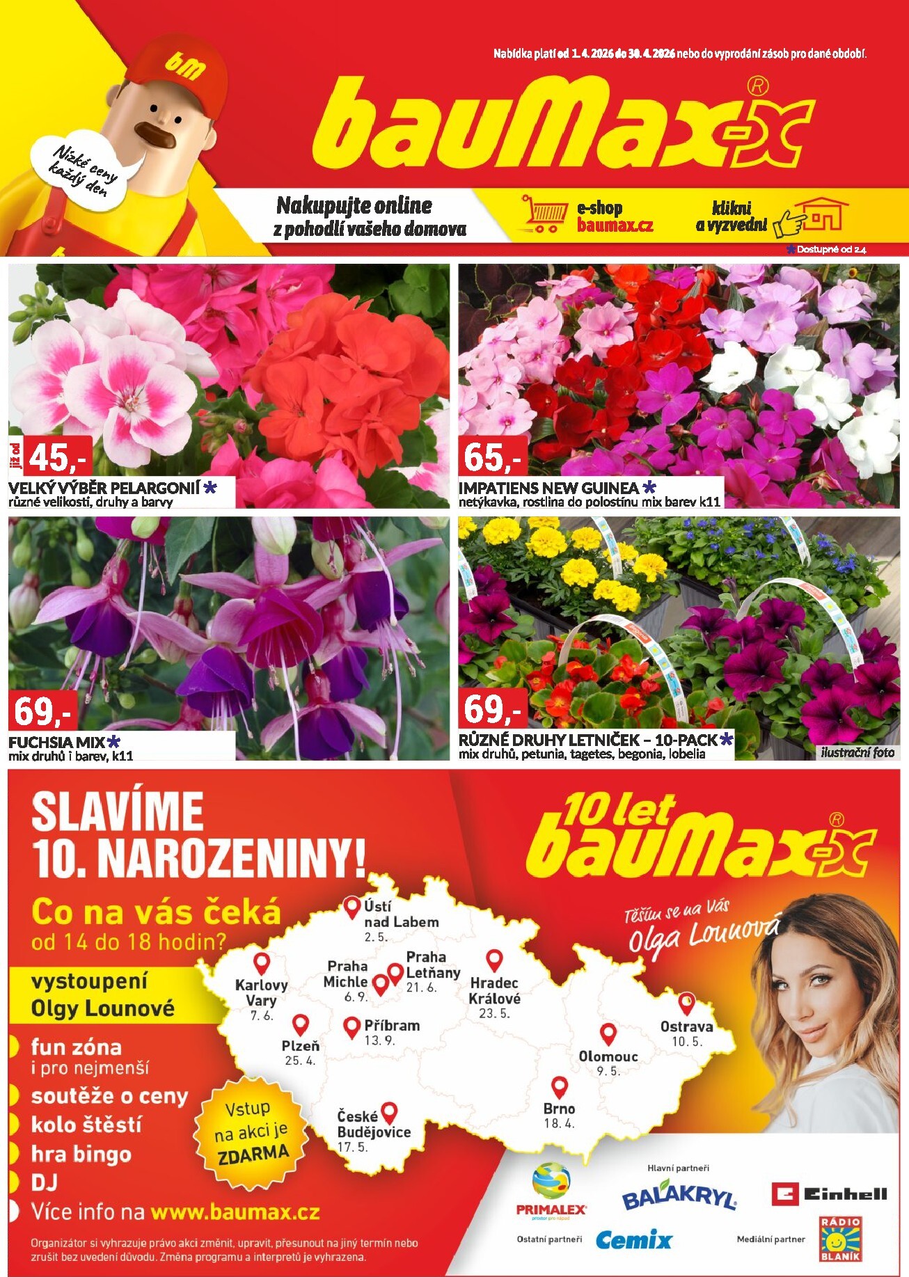 Baumax leták platný od středy 01.04.2026 do čtvrtka 30.04.2026