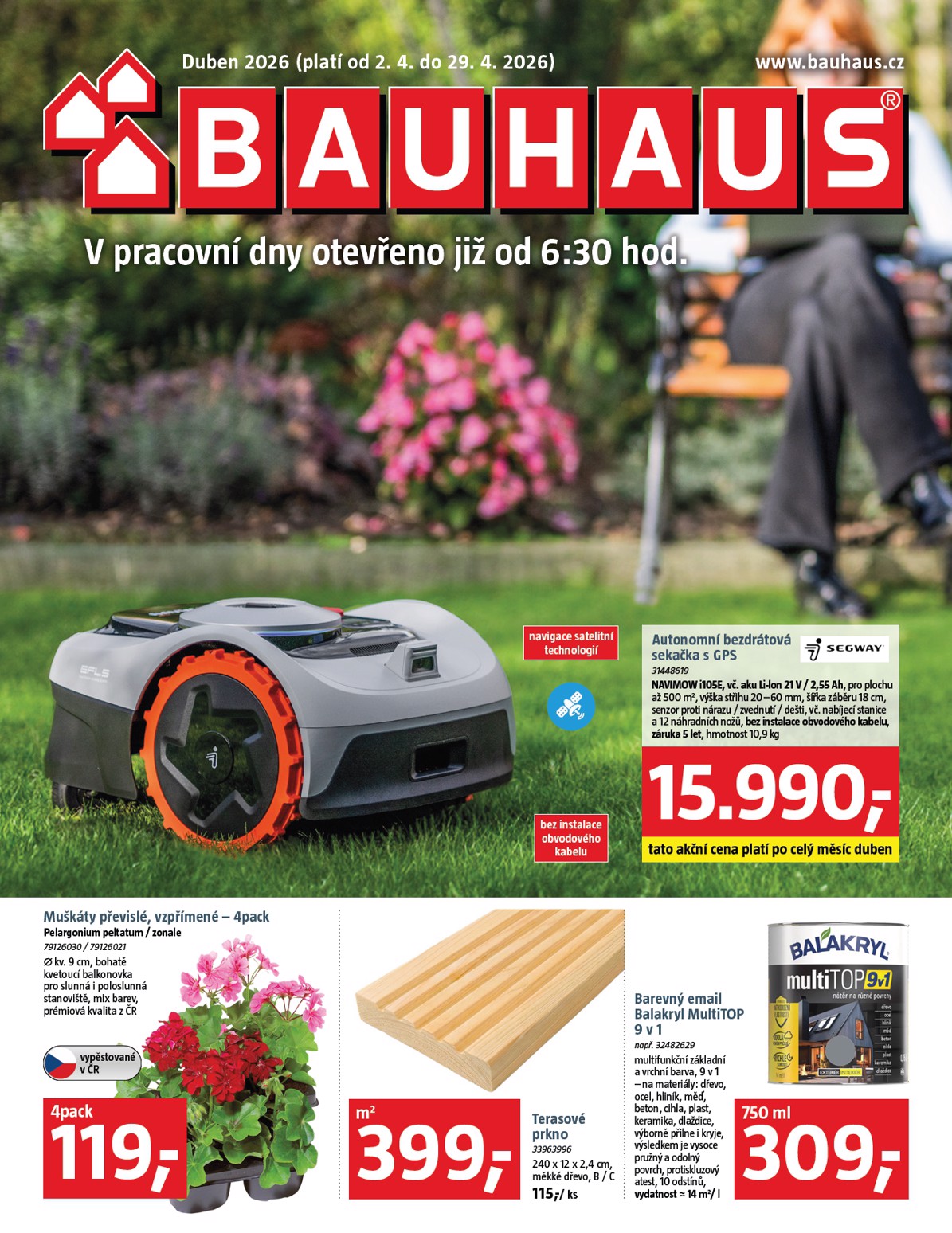 Bauhaus leták platný od čtvrtka 02.04.2026 do středy 29.04.2026