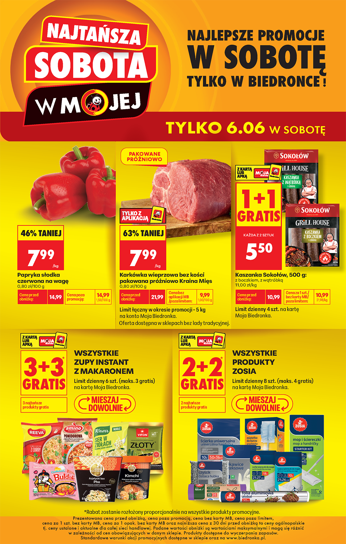 Aktuální Biedronka - Najtansza sobota leták platný od soboty 06.06.2026