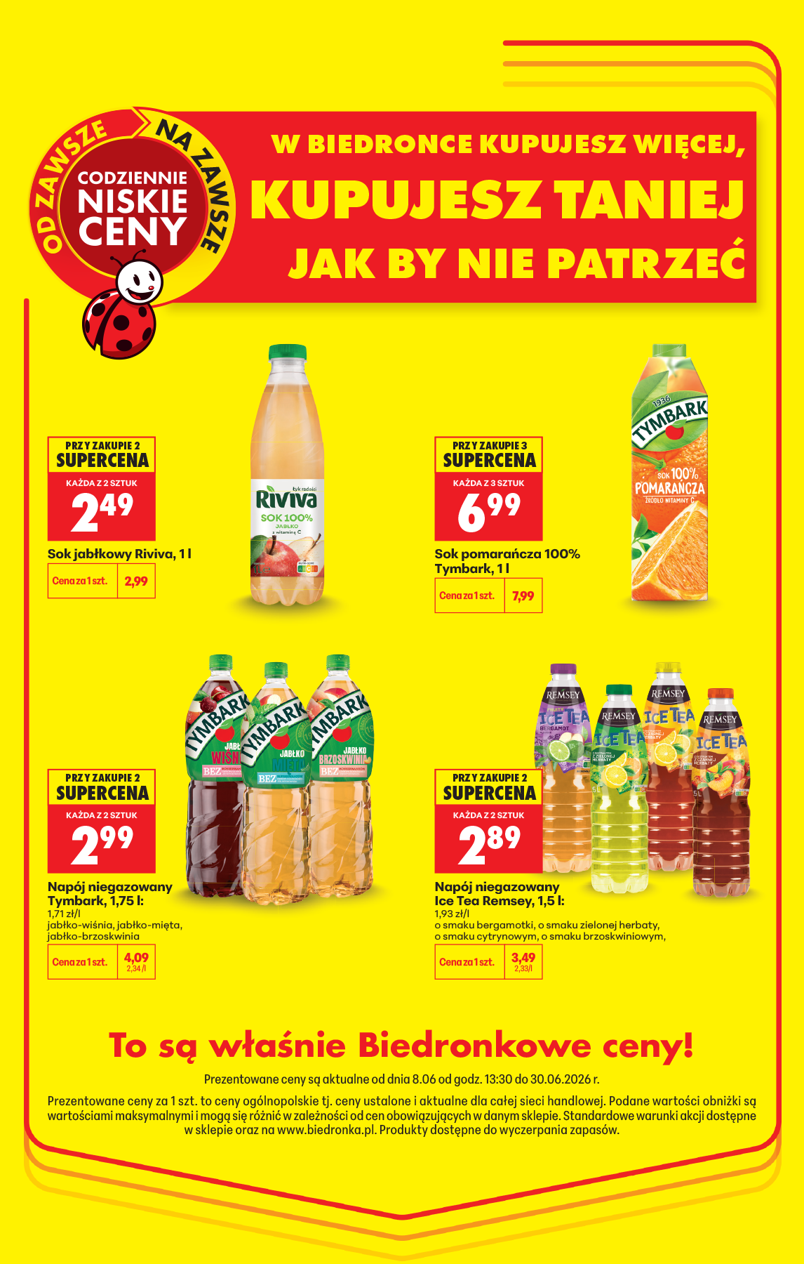 Aktuální Biedronka - Kupujesz taniej leták platný od pondělí 08.06.2026 do úterý 30.06.2026
