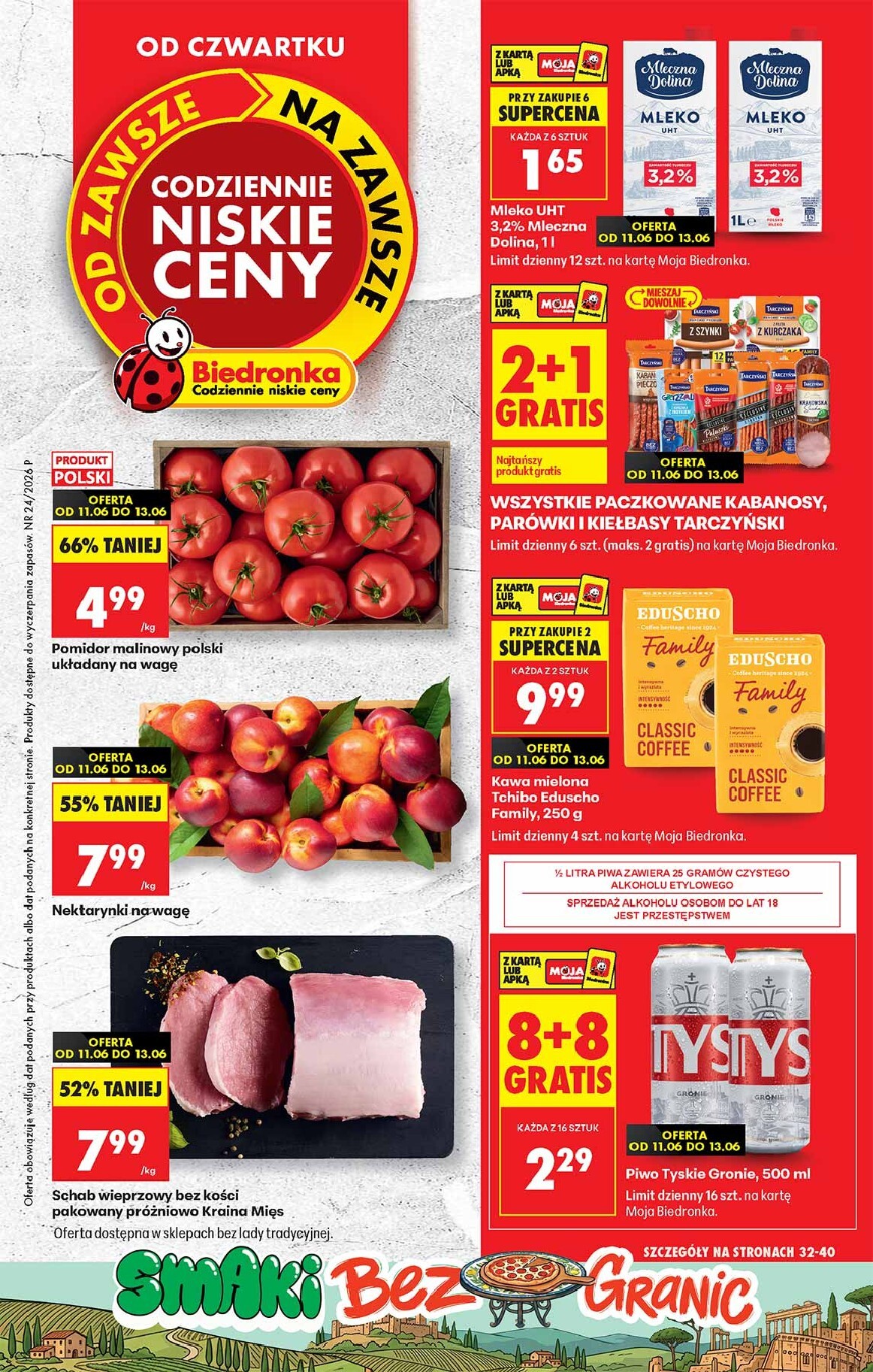 Aktuální Biedronka leták platný od čtvrtka 11.06.2026 do středy 17.06.2026