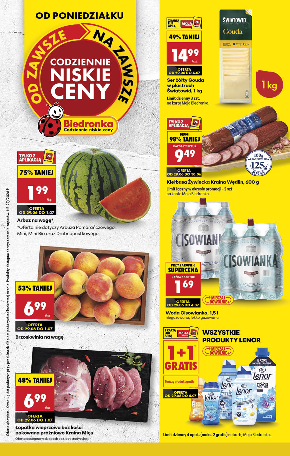 Aktuální Biedronka leták platný od pondělí 29.06.2026 do soboty 04.07.2026