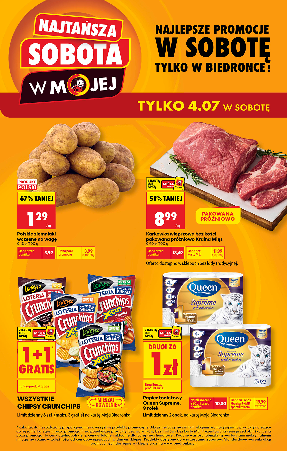 Aktuální Biedronka - Najtańsza sobota leták platný od soboty 04.07.2026