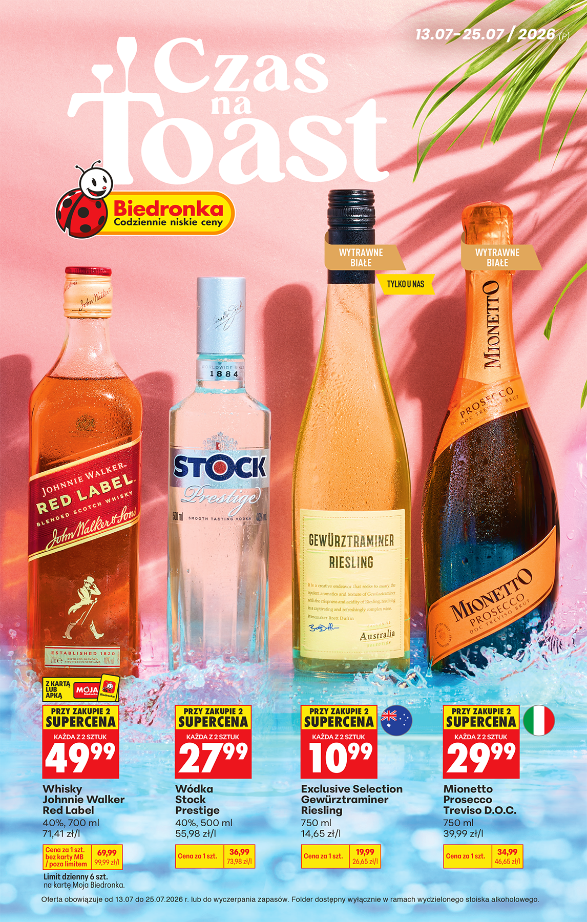 Aktuální Biedronka - Alkohol leták platný od pondělí 13.07.2026 do soboty 25.07.2026