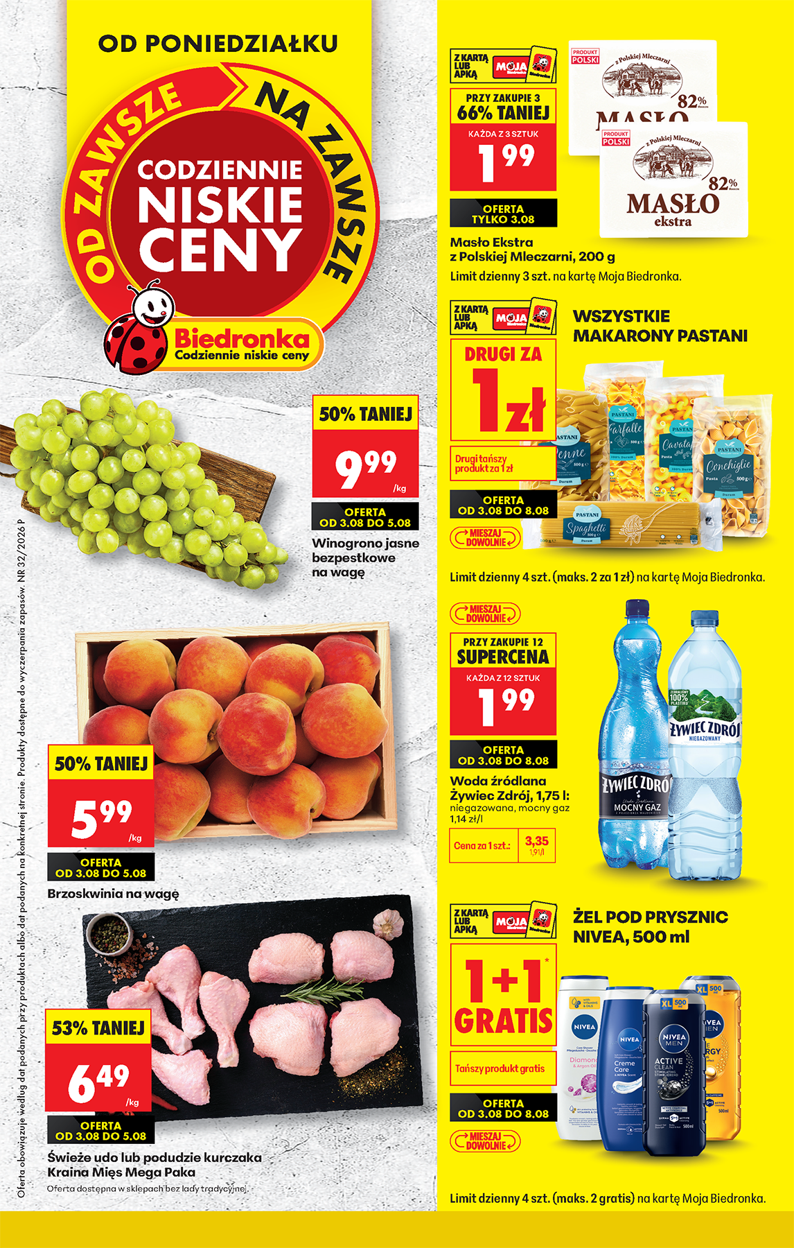 Aktuální Biedronka leták platný od pondělí 03.08.2026 do pondělí 31.08.2026