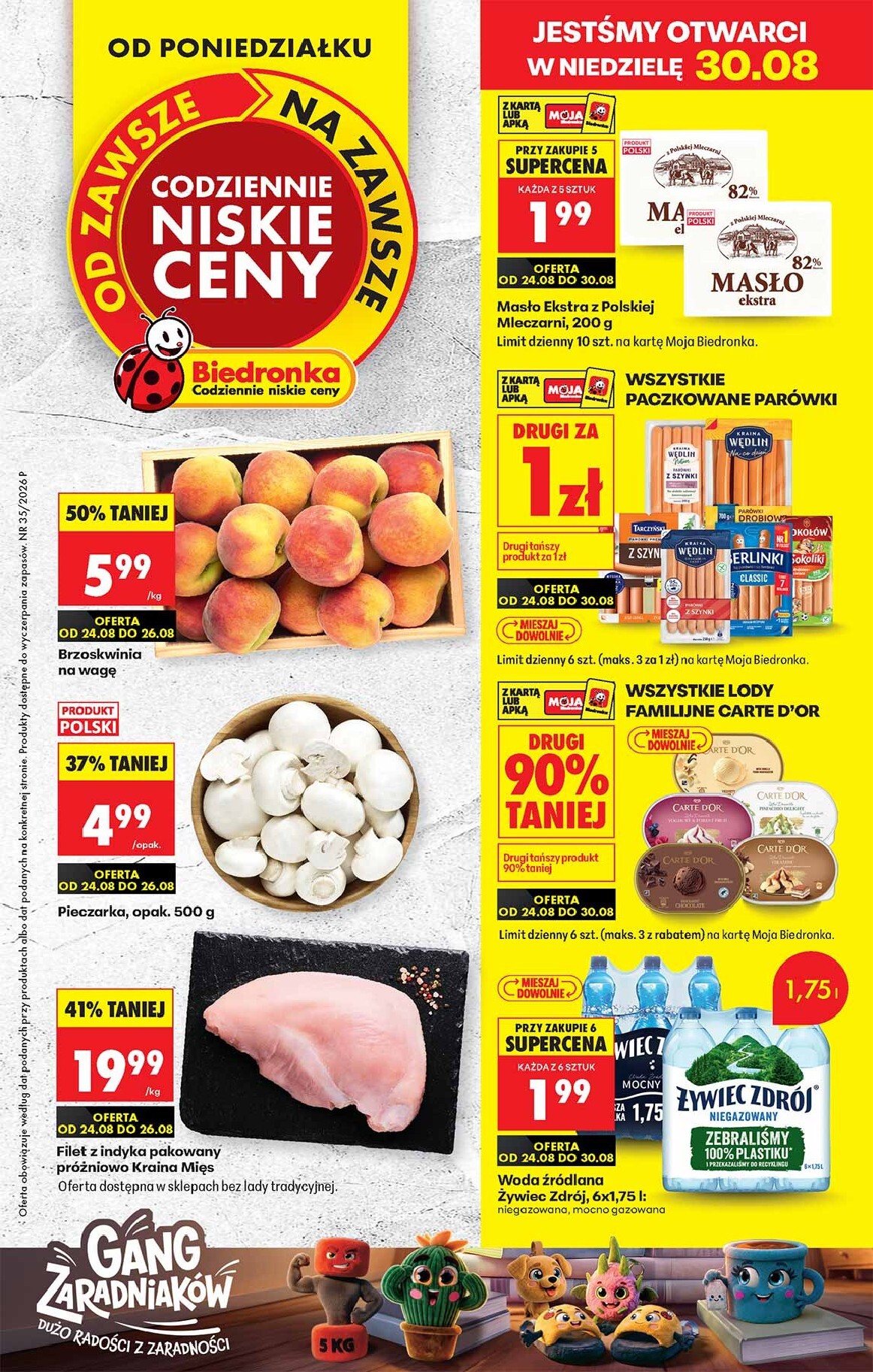 Aktuální Biedronka leták platný od pondělí 24.08.2026 do soboty 29.08.2026