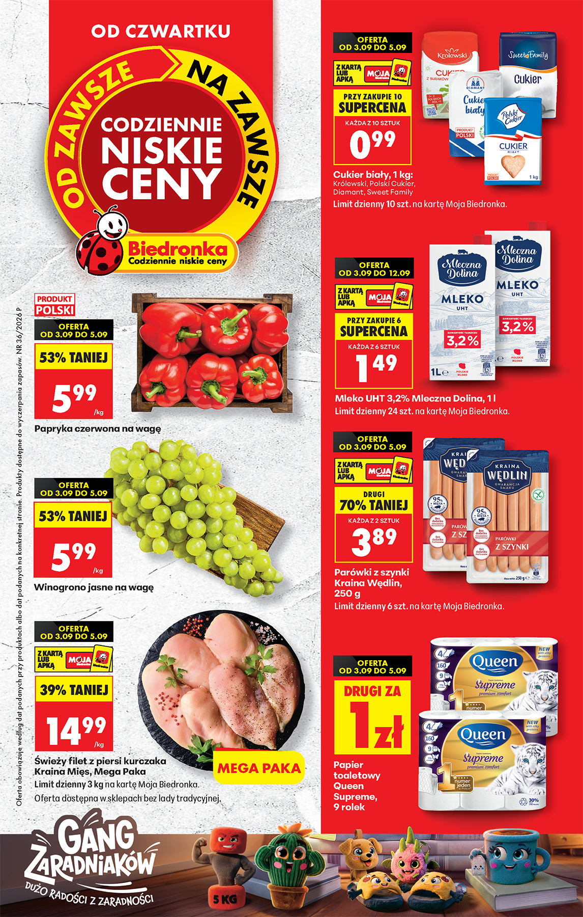 Aktuální Biedronka leták platný od čtvrtka 03.09.2026 do středy 09.09.2026