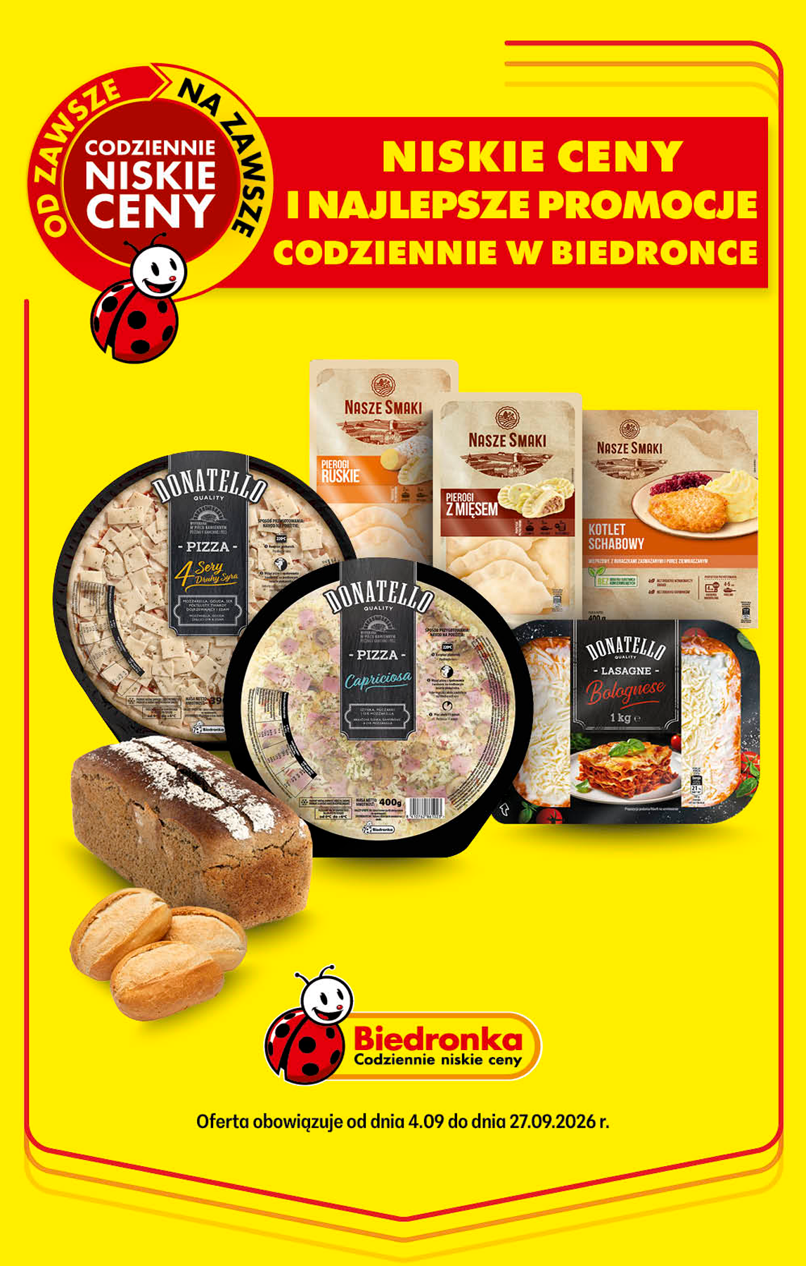 Aktuální Biedronka - Najniższe ceny leták platný od pátku 04.09.2026 do neděle 27.09.2026