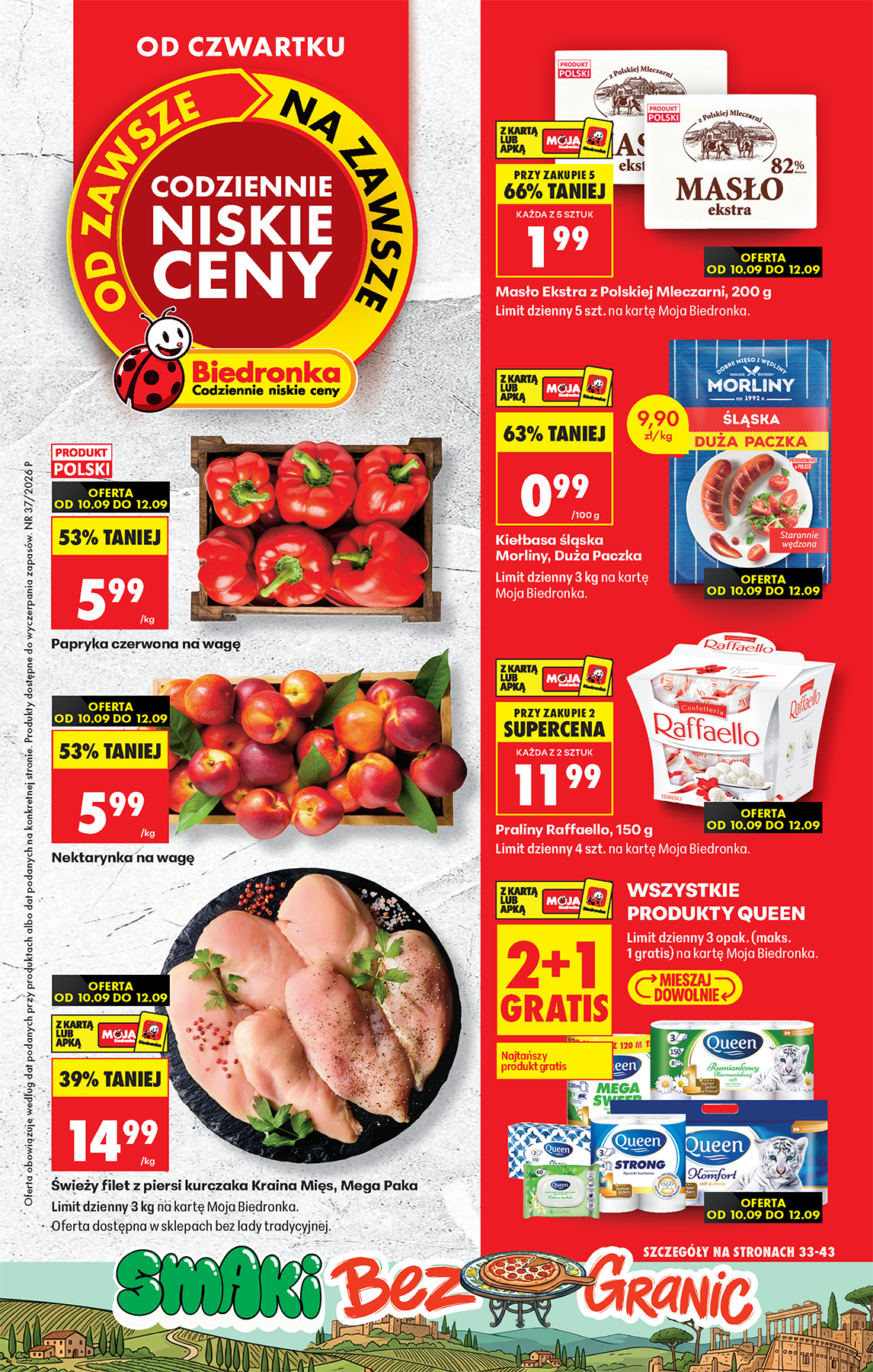 Aktuální Biedronka leták platný od čtvrtka 10.09.2026 do soboty 12.09.2026